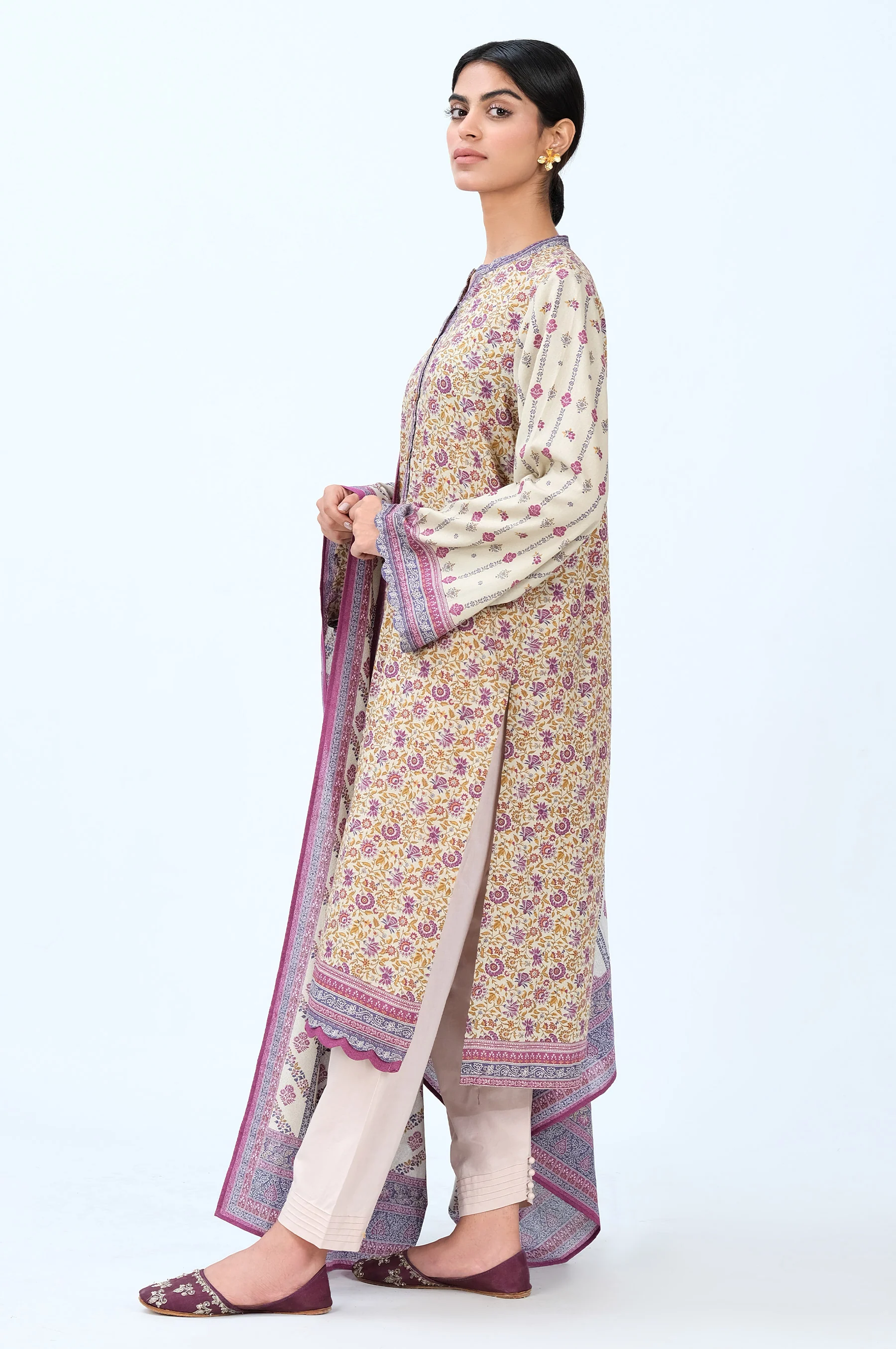 Stitched 2 Piece Printed Karandi Suit - Image 2