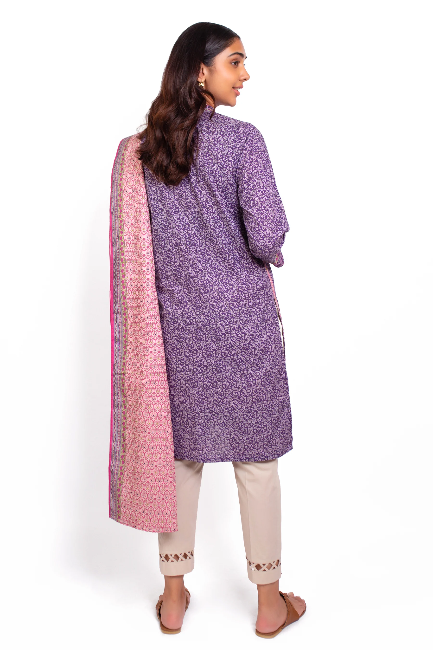 Stitched 2 Piece Printed Khaddar Suit - Image 2