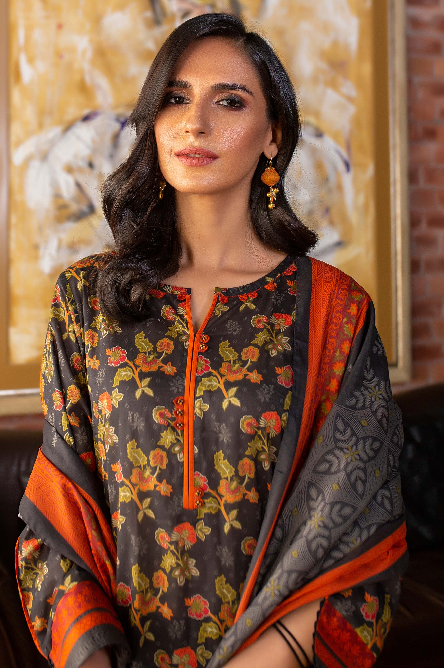 Stitched 2 Piece Printed Lawn Suit with Printed Lawn Dupatta - Image 3
