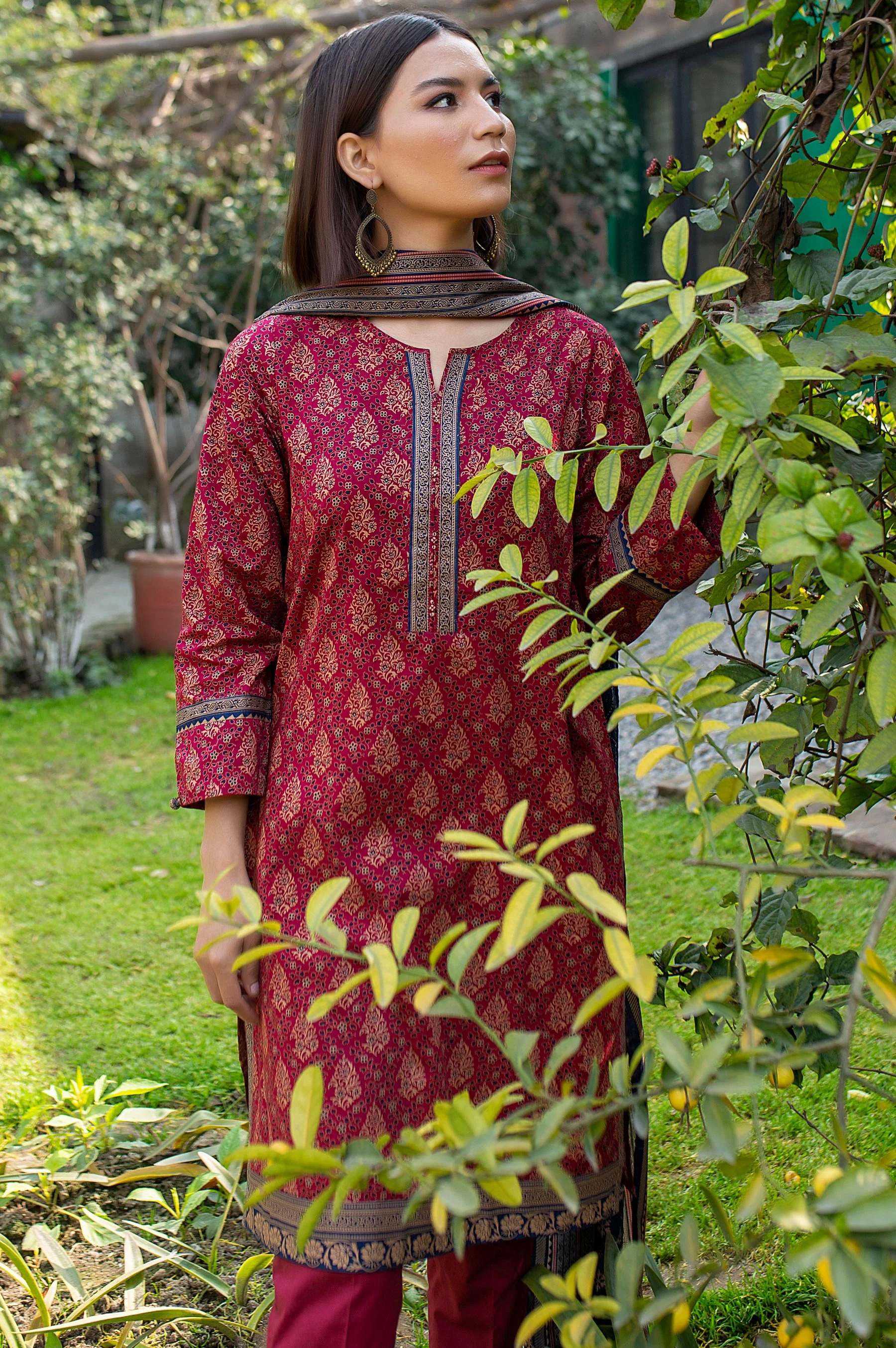 Stitched 2 Piece Printed Lawn Suit with Printed Lawn Dupatta - Image 3