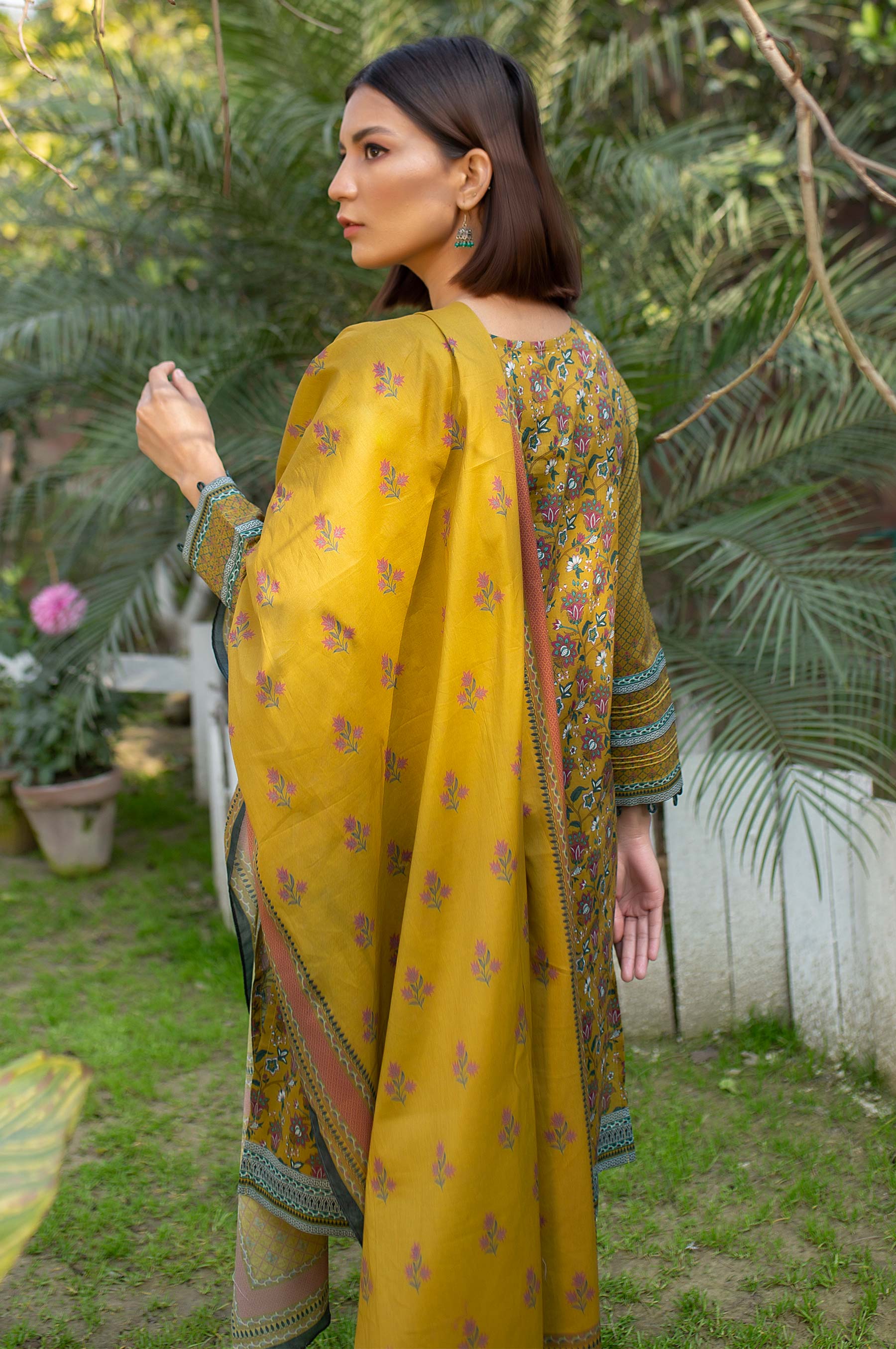 Stitched 2 Piece Printed Lawn Suit with Printed Lawn Dupatta - Image 2