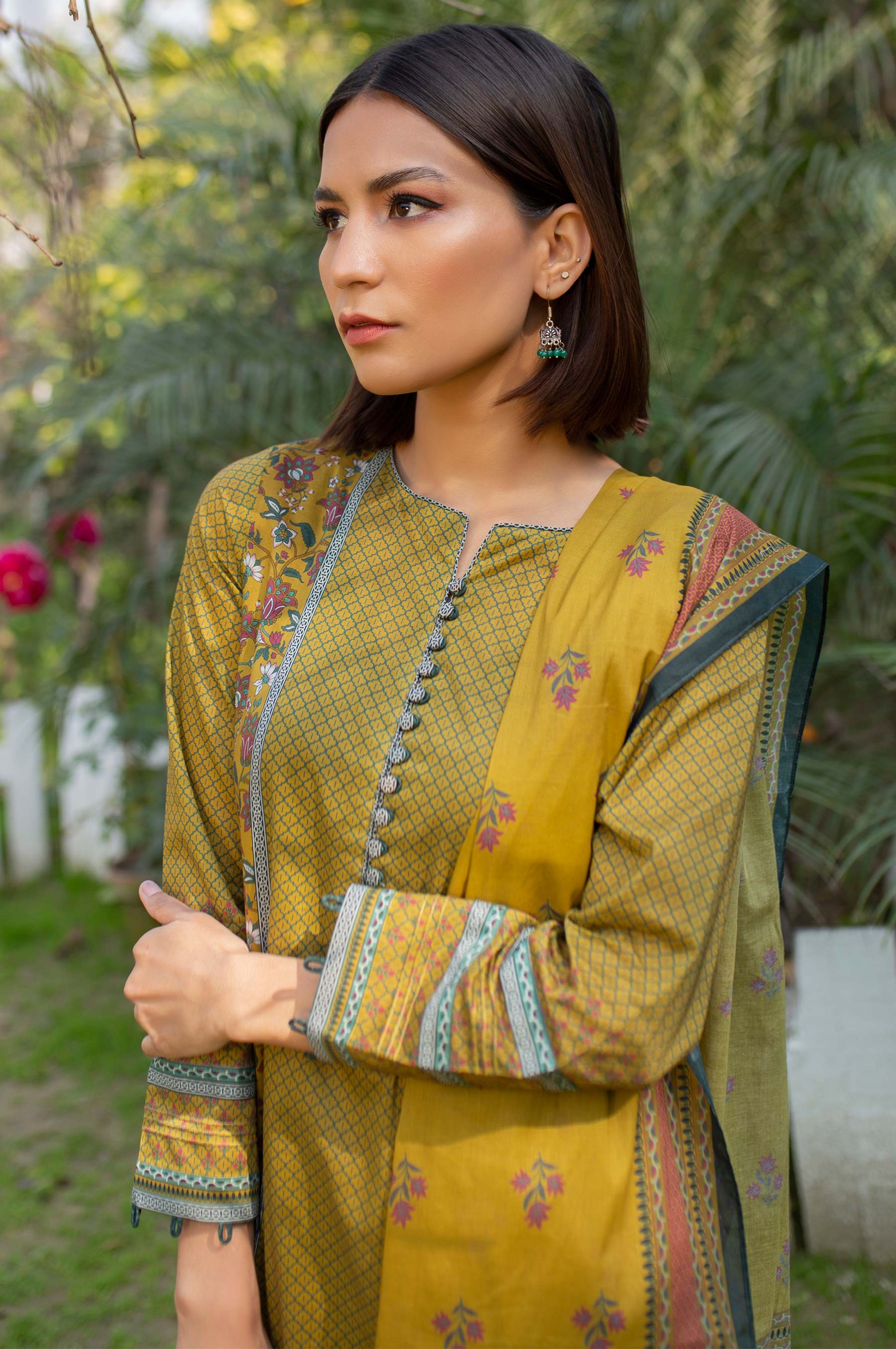 Stitched 2 Piece Printed Lawn Suit with Printed Lawn Dupatta - Image 3