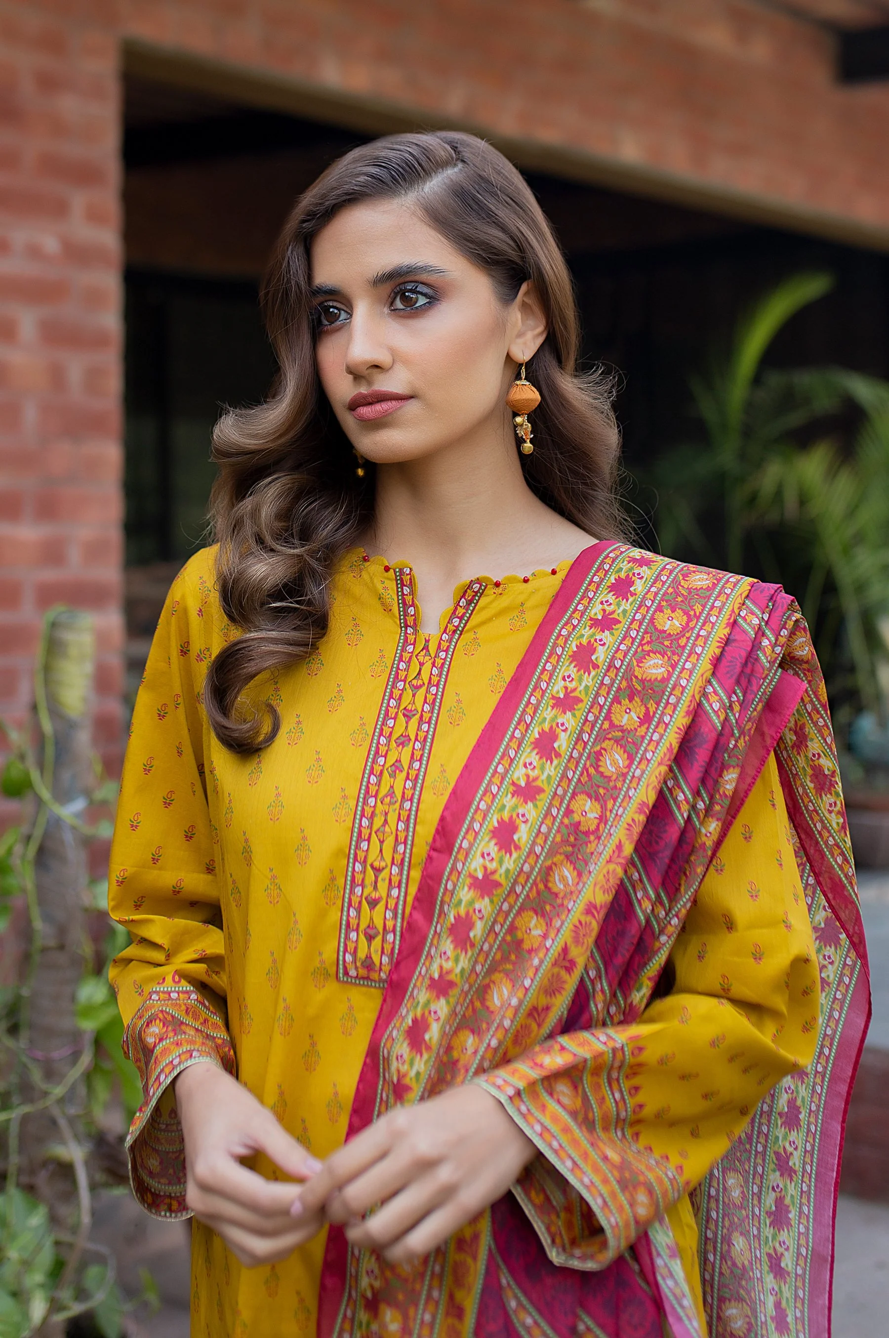 Stitched 2 Piece Printed Lawn Suit with Voile Slub Dupatta - Image 2