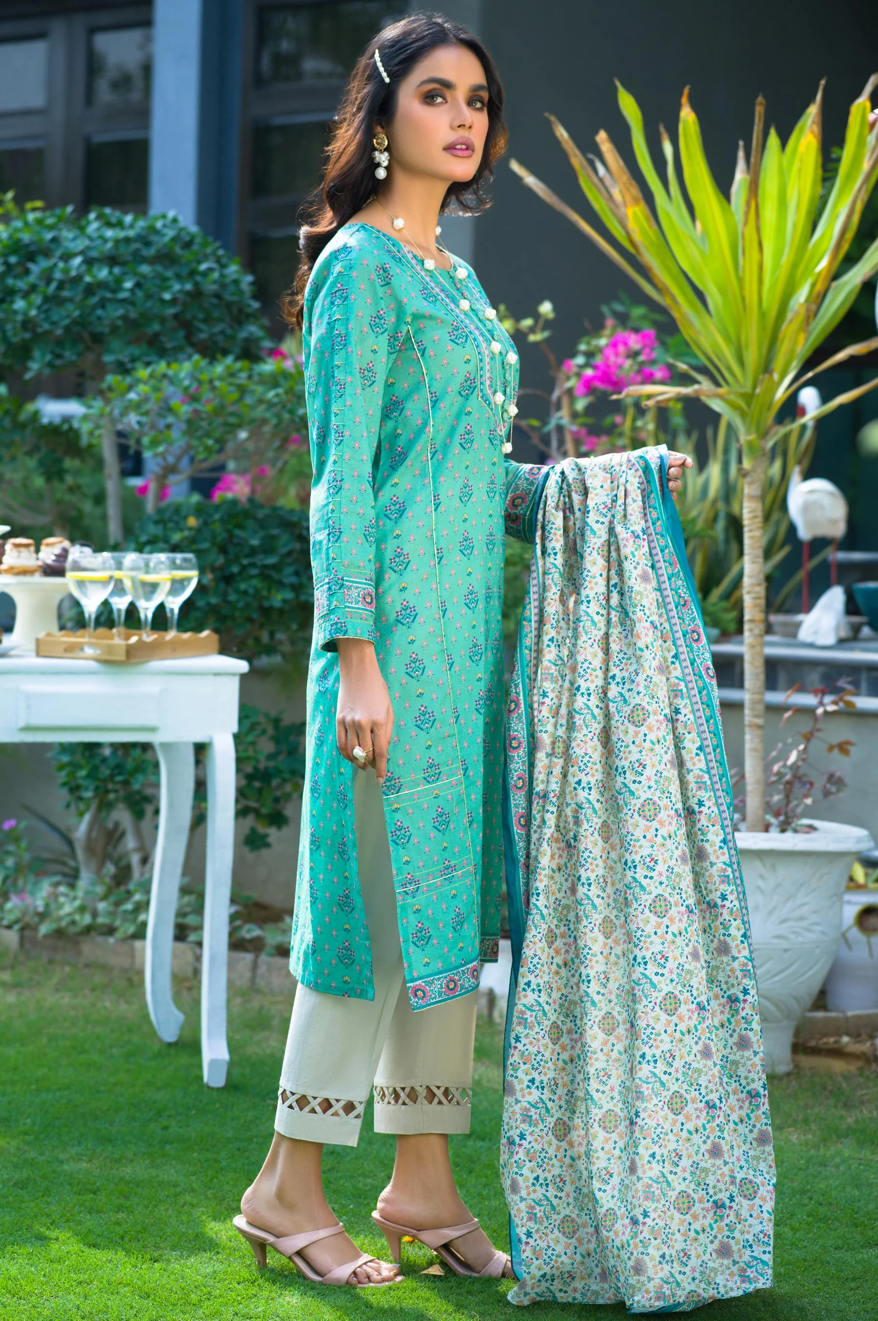 Stitched 2 Piece Printed Lawn Suit - Image 3