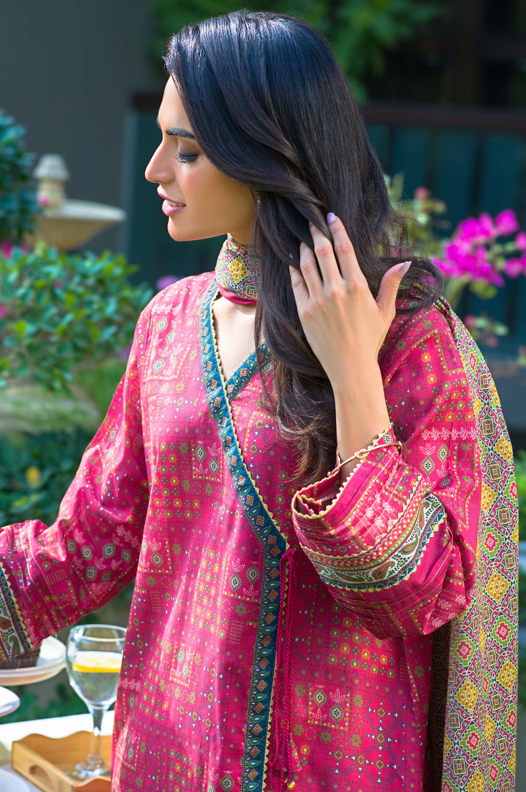 Stitched 2 Piece Printed Lawn with Cotton Net Suit - Image 6