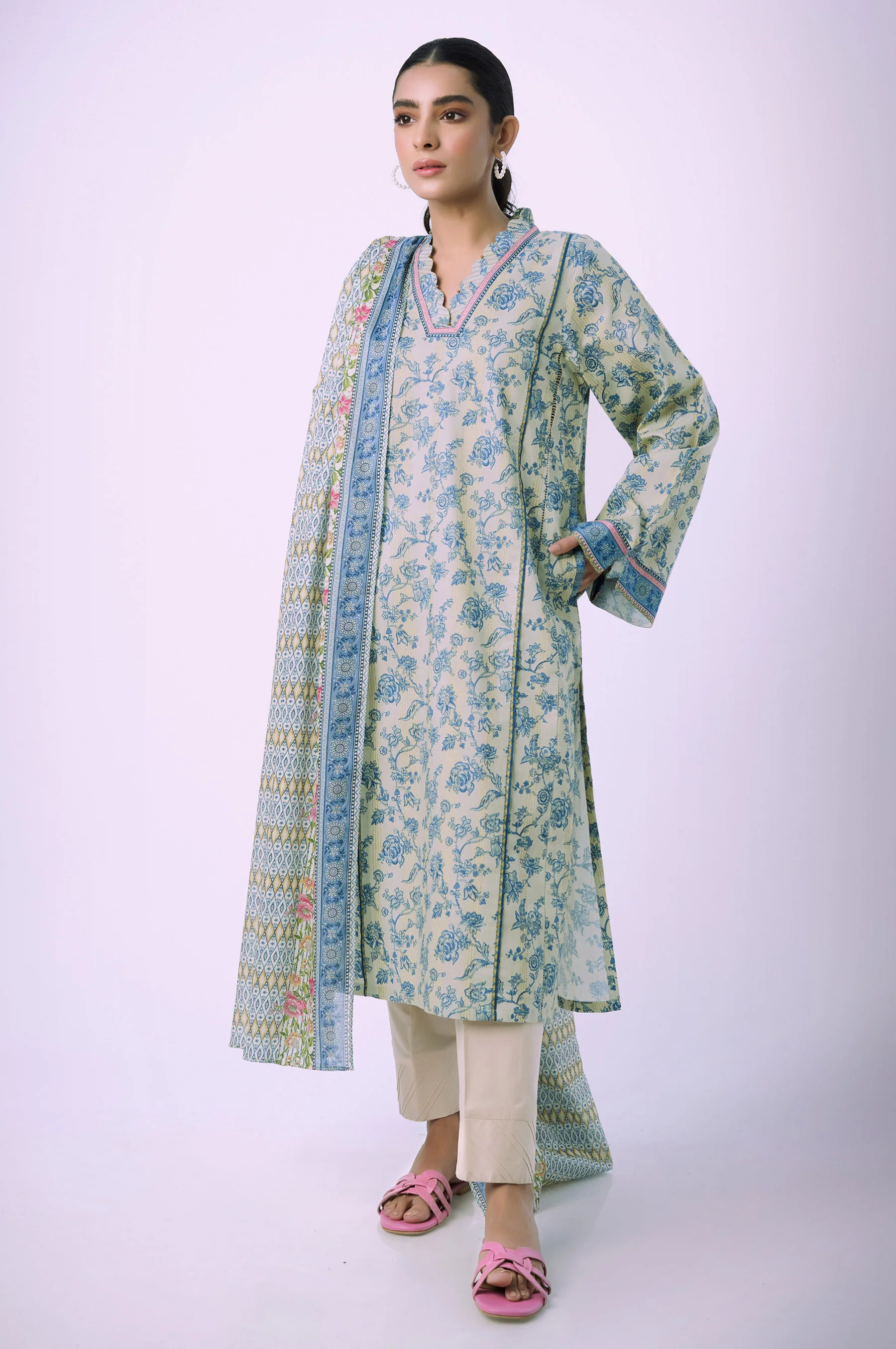 Stitched 2 Piece Printed Lawn Suit - Image 4