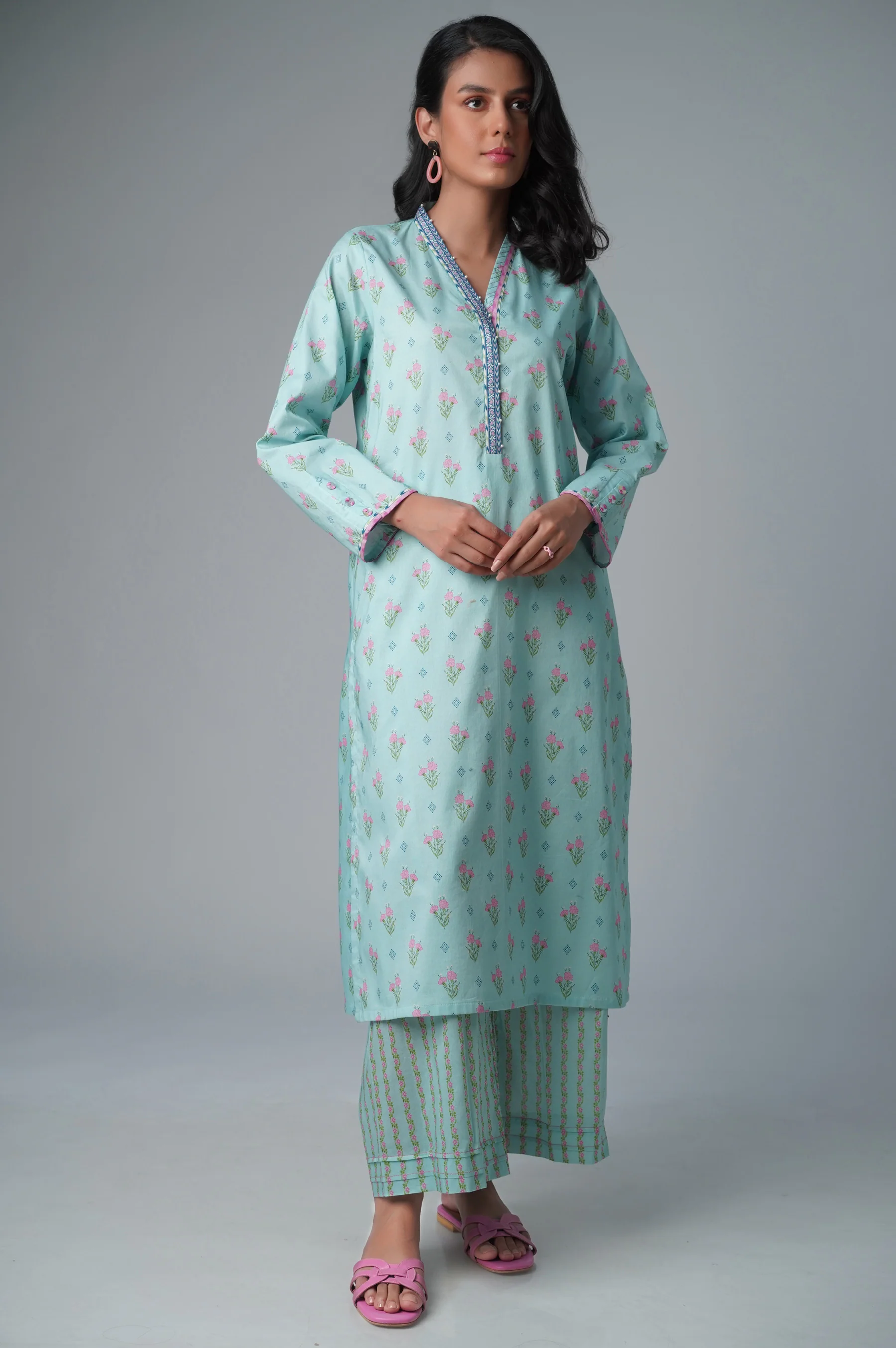 Stitched 2 Piece Printed Lawn Suit - Image 2
