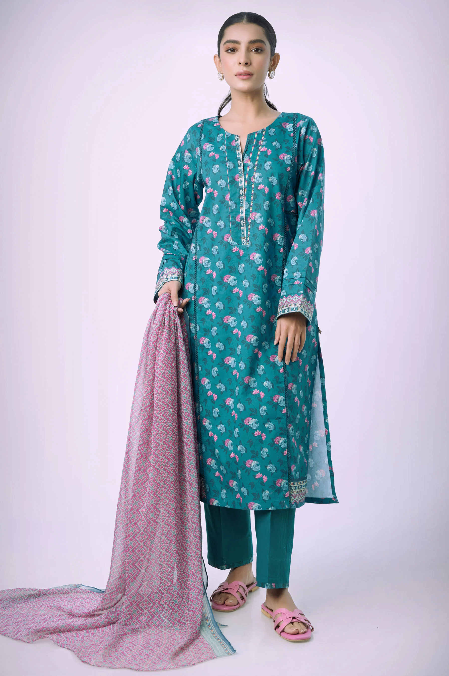Stitched 2 Piece Printed Lawn Suit - Image 4