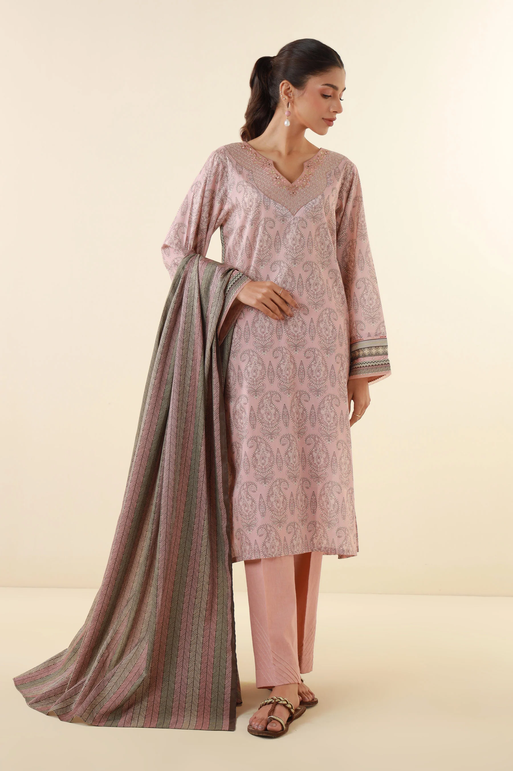 Stitched 2 Piece Printed Lawn Suit - Image 4