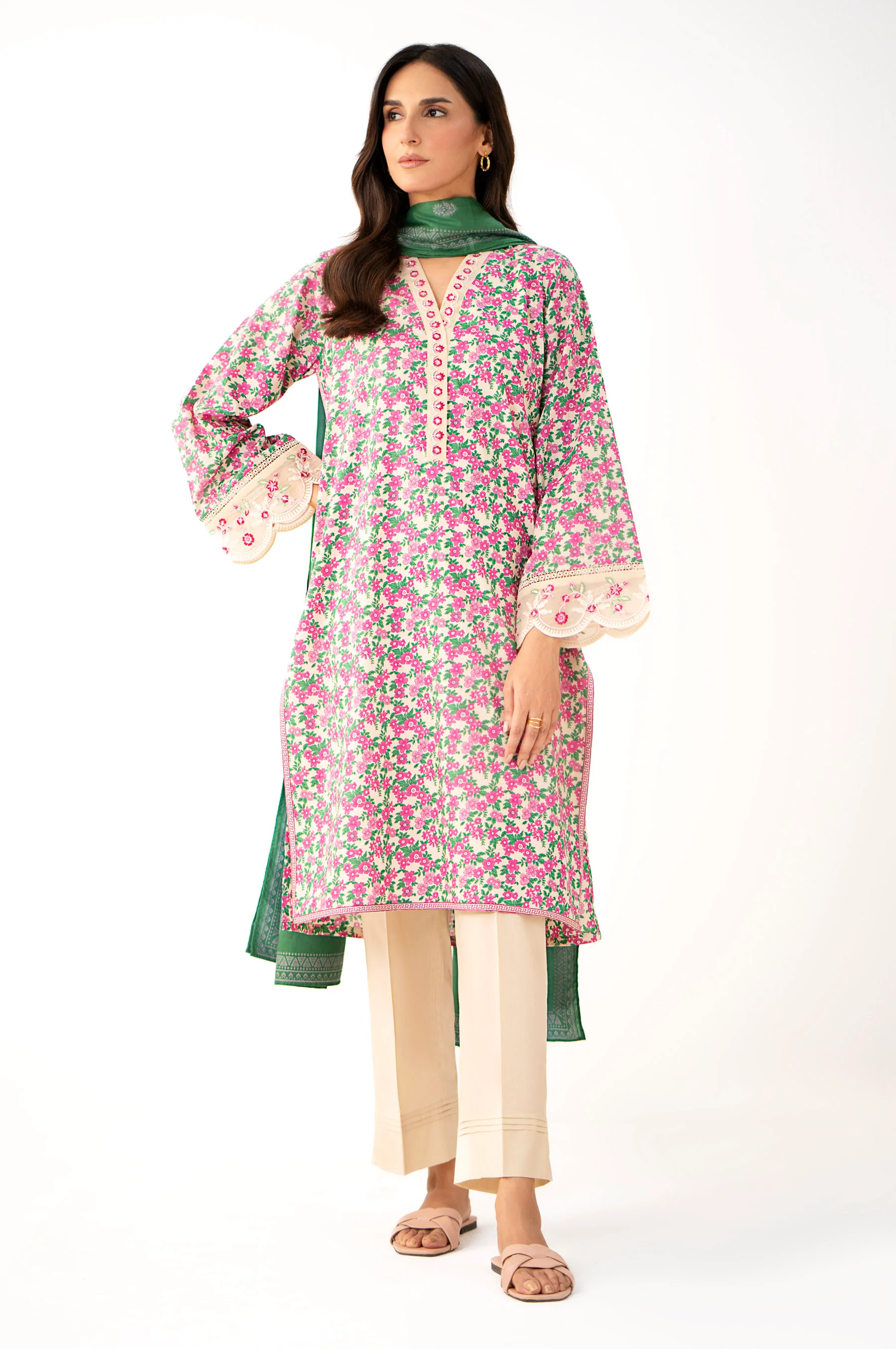 Stitched 2 Piece Printed Lawn Suit - Image 2