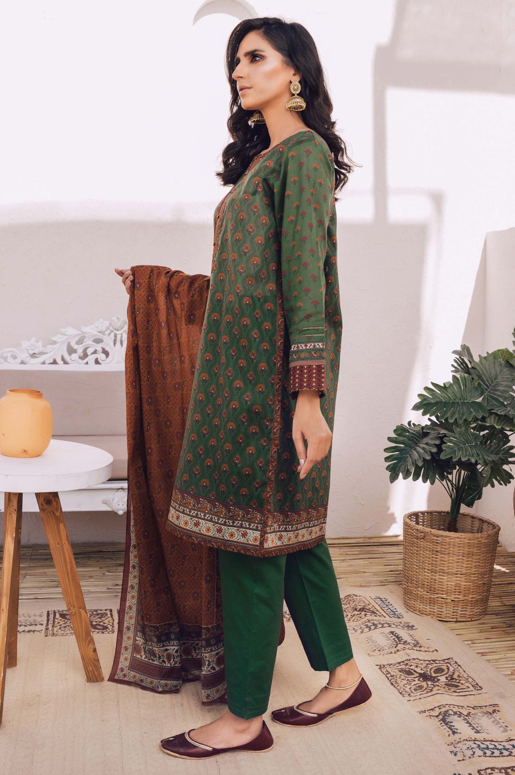 Stitched 2 Piece Printed Lawn Suit with Cotton Net Dupatta - Image 2