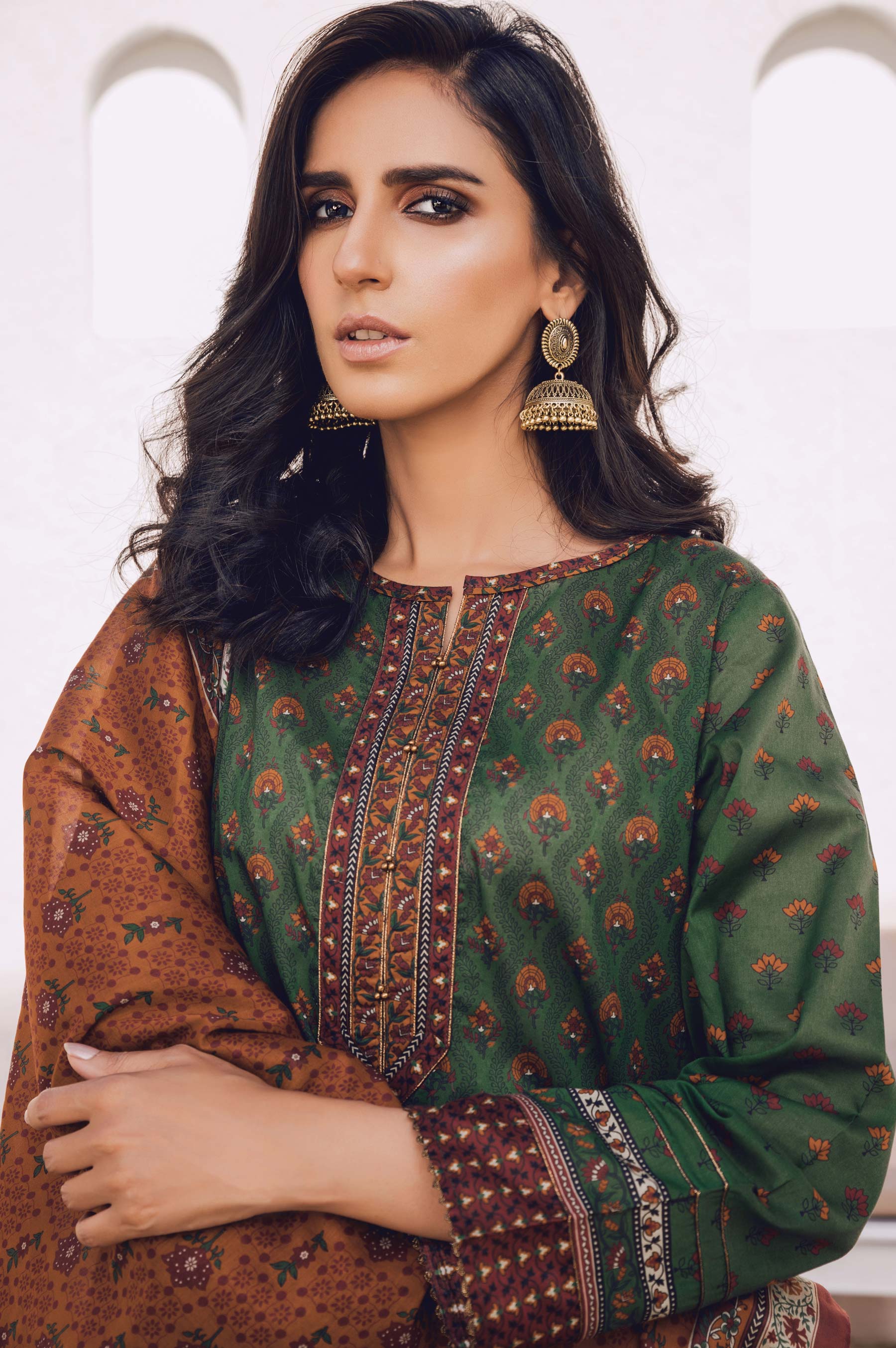 Stitched 2 Piece Printed Lawn Suit with Cotton Net Dupatta - Image 3