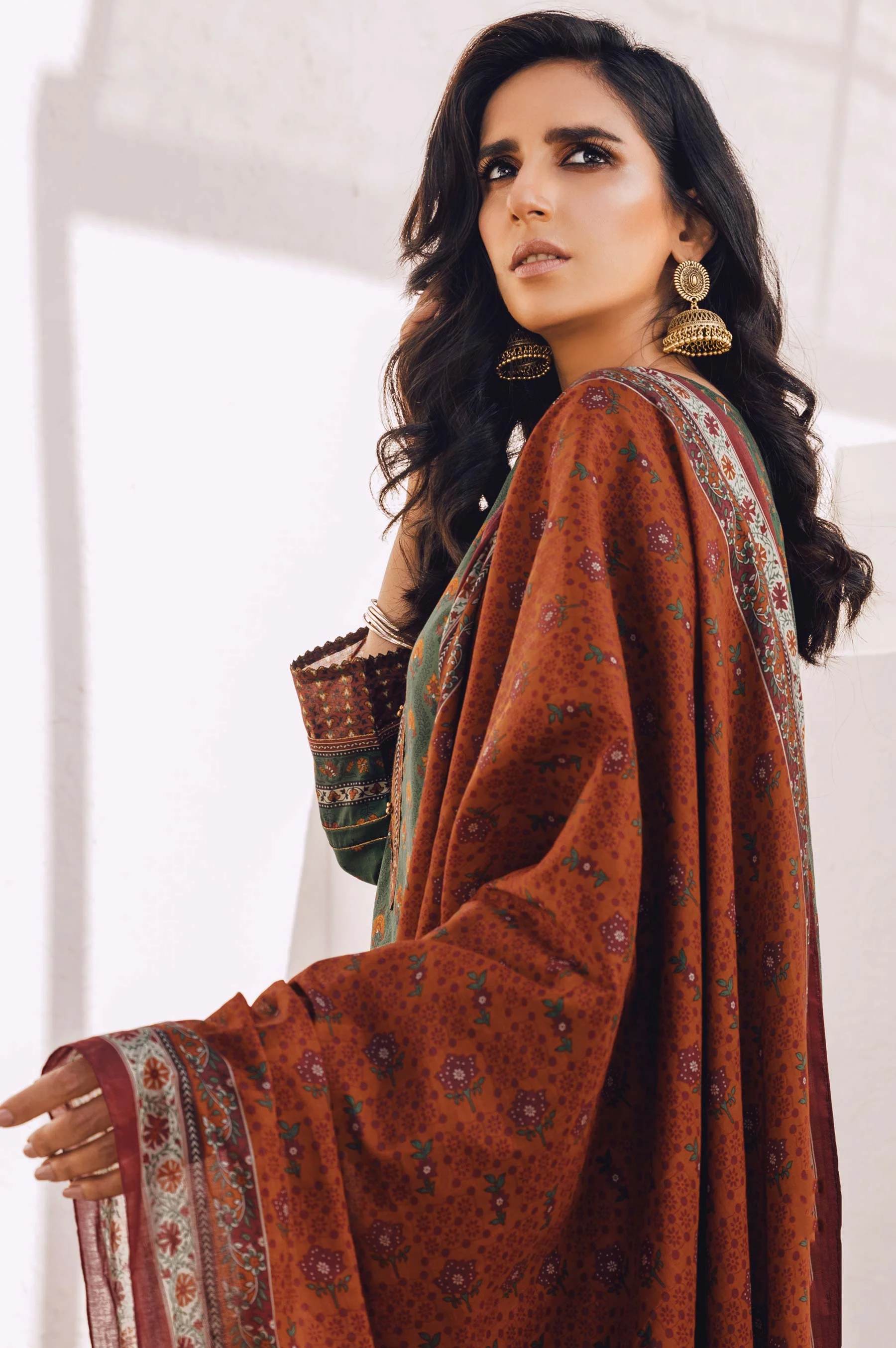 Stitched 2 Piece Printed Lawn Suit with Cotton Net Dupatta - Image 4