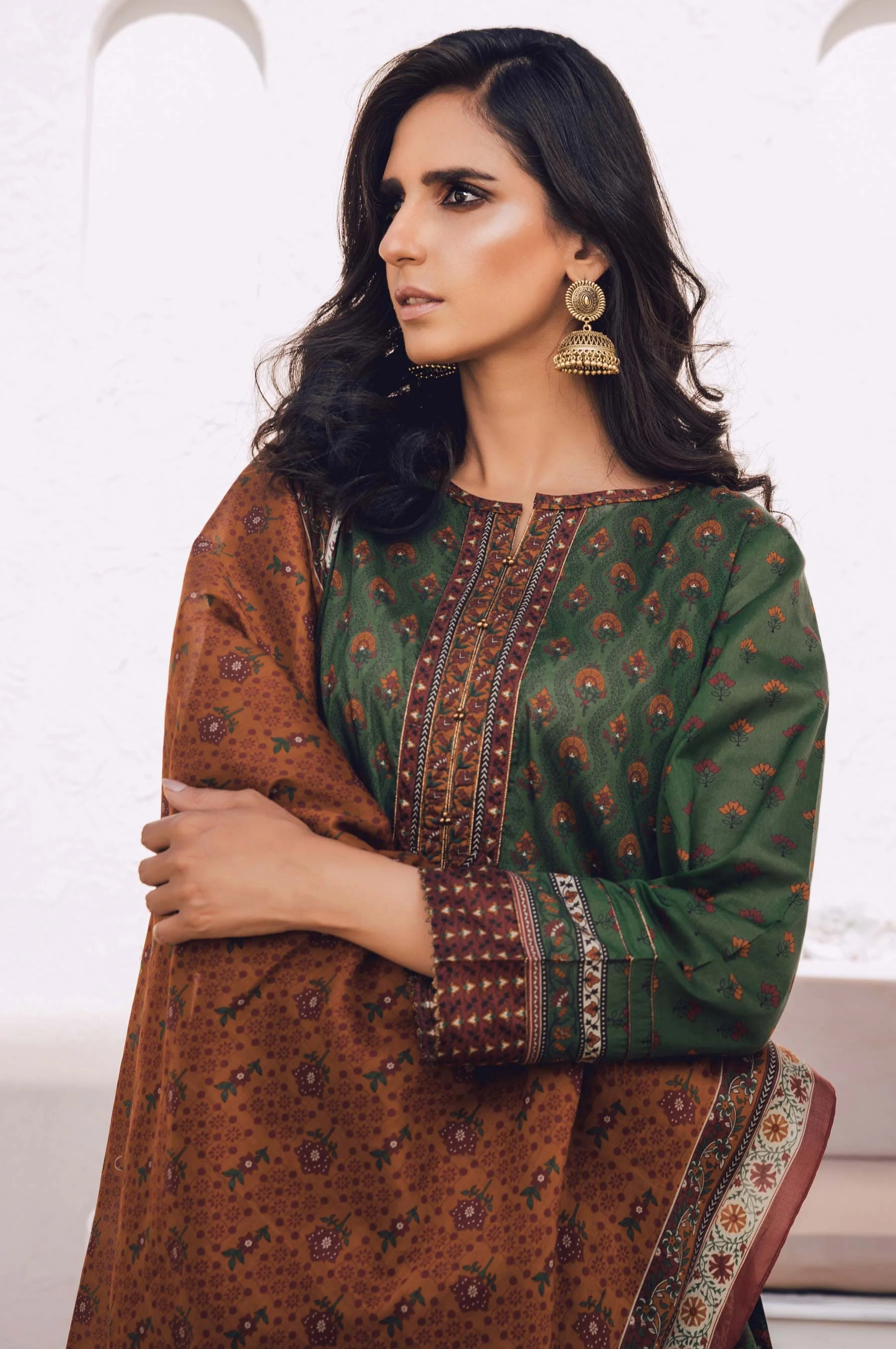 Stitched 2 Piece Printed Lawn Suit with Cotton Net Dupatta - Image 5