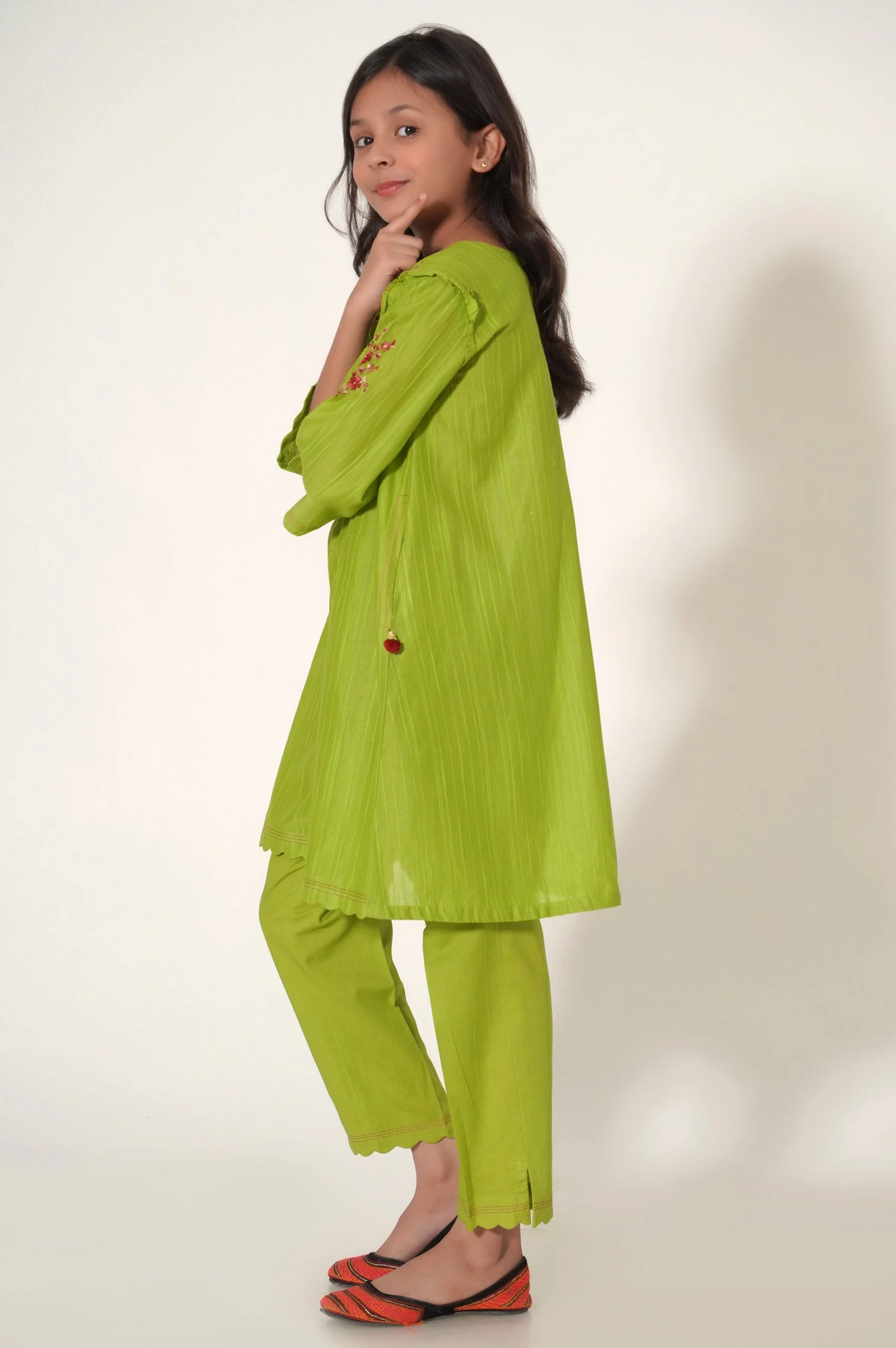 Stitched 2 Piece Embroidered Doria Checks Suit - Image 4