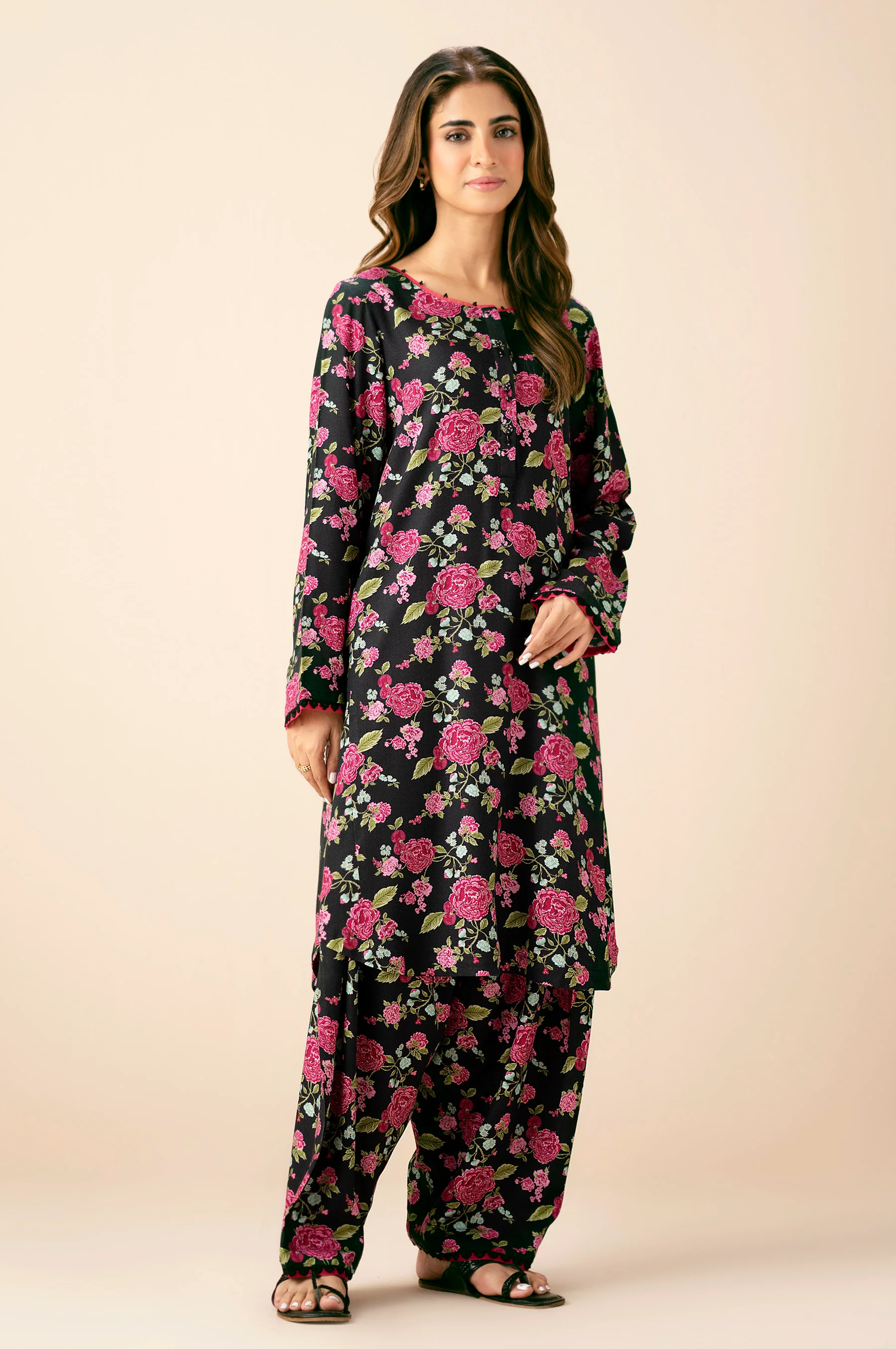STITCHED PRINTED SHIRT BOTTOM