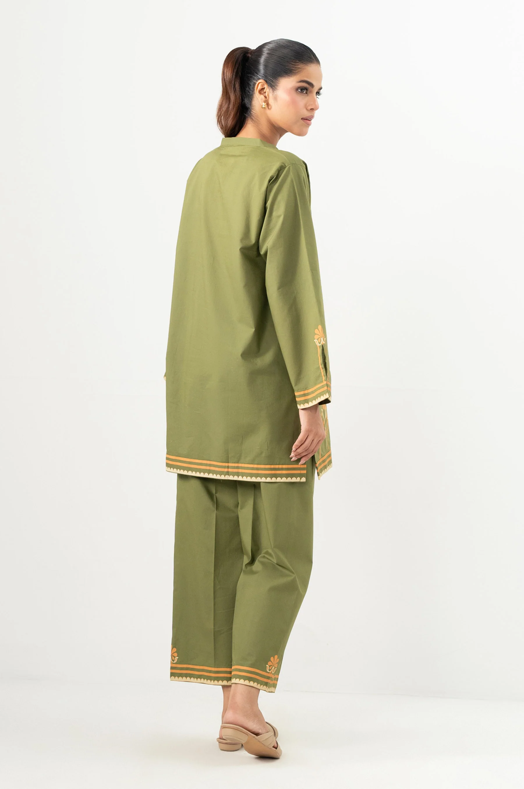 Stitched 2 Piece Screen Printed Cambric Suit - Image 6