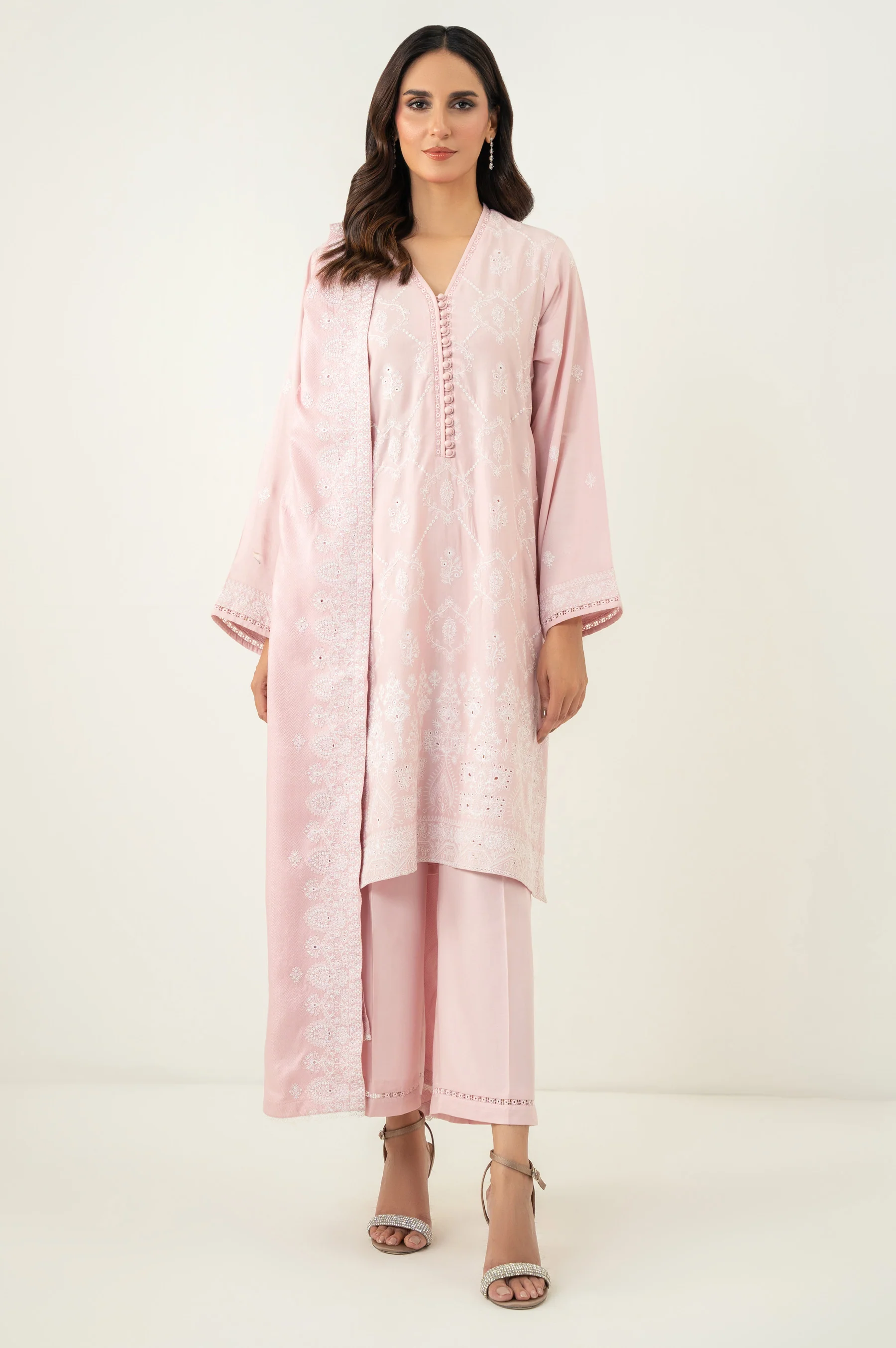 EMBROIDERED CHIKAKARI SHIRT BOTTOM