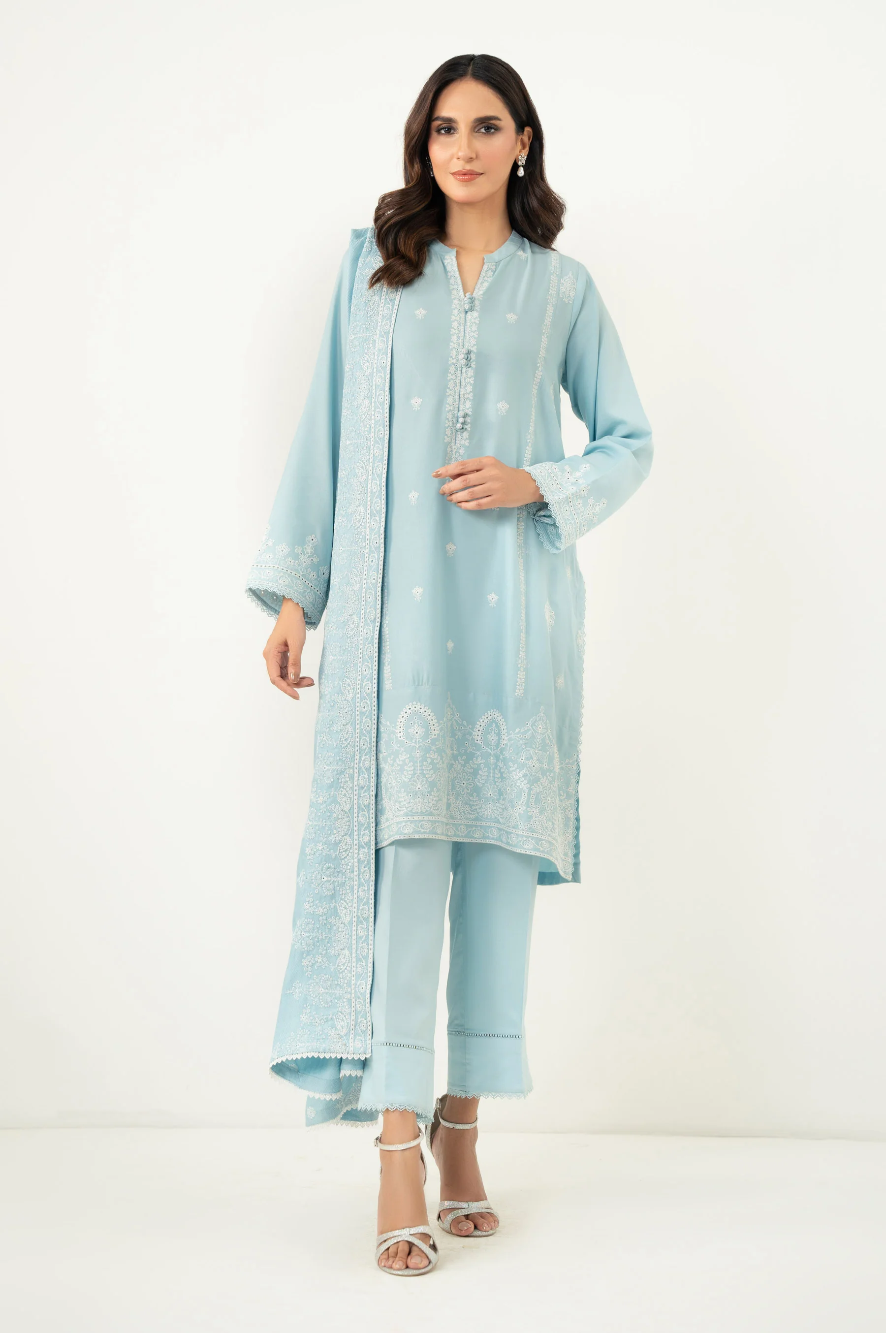 EMBROIDERED CHIKANKARI SHIRT BOTTOM