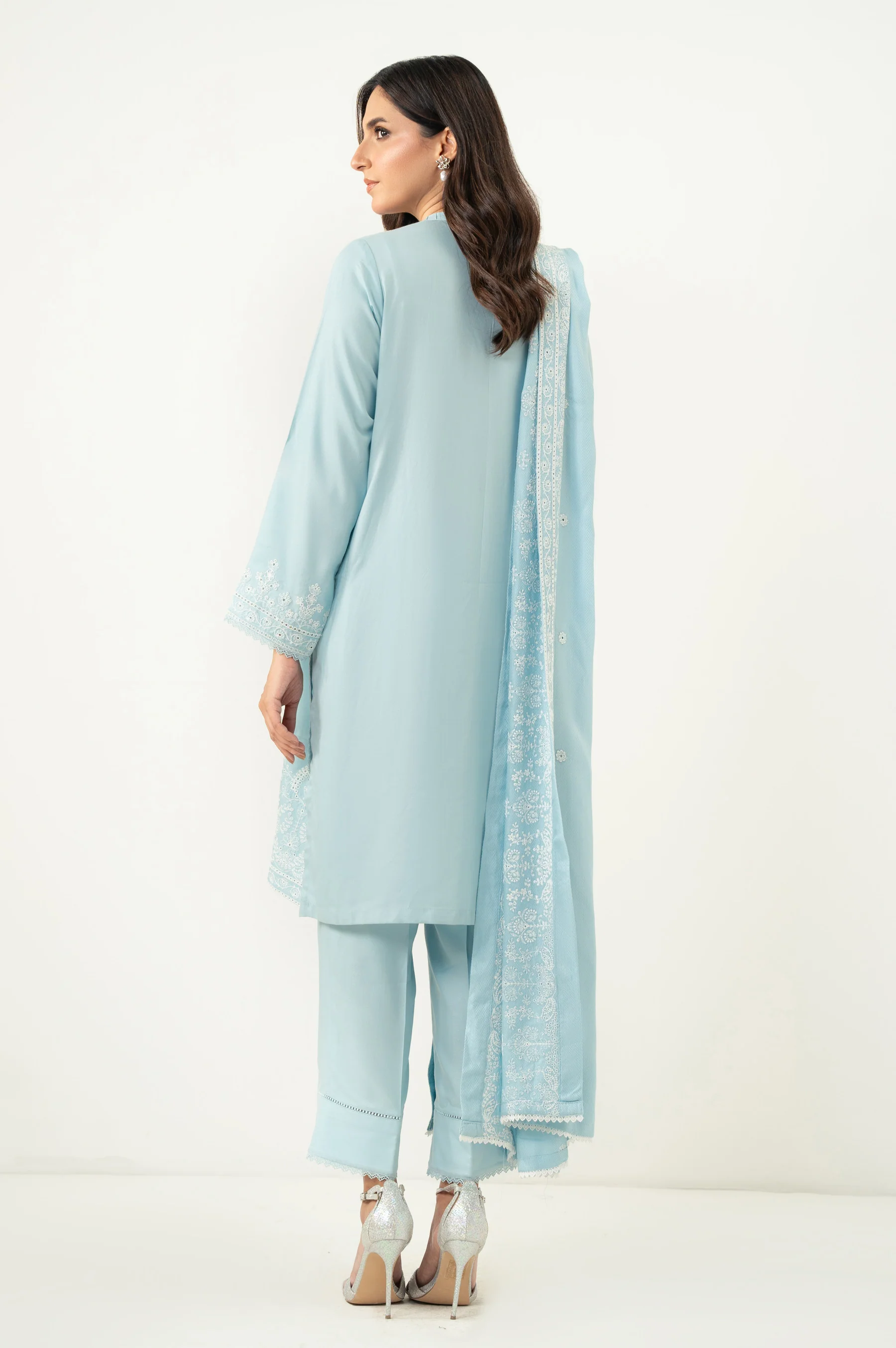EMBROIDERED CHIKANKARI SHIRT BOTTOM - Image 2