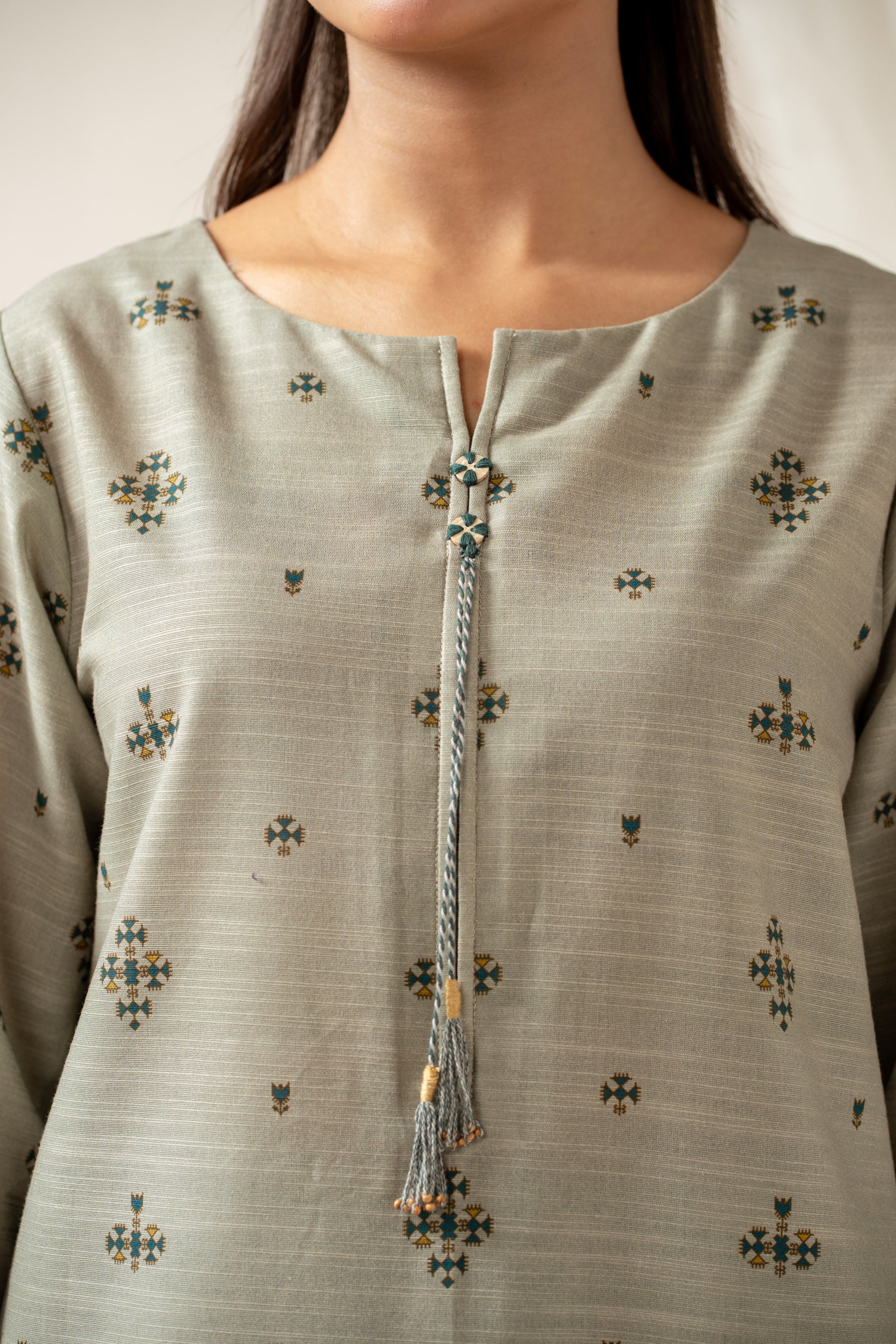 STITCHED PRINTED SHIRT BOTTOM - Image 2
