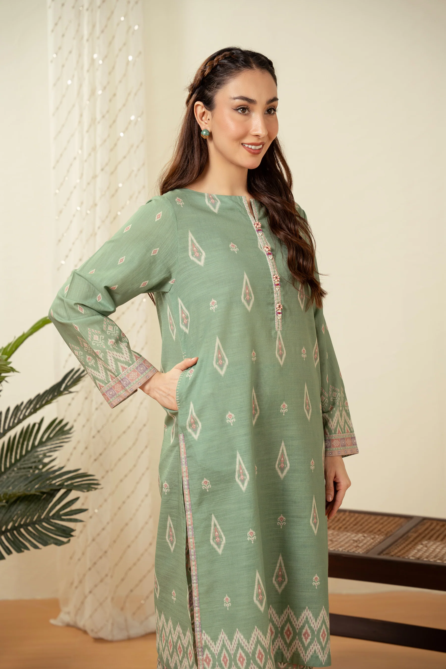 STITCHED PRINTED SHIRT BOTTOM - Image 4