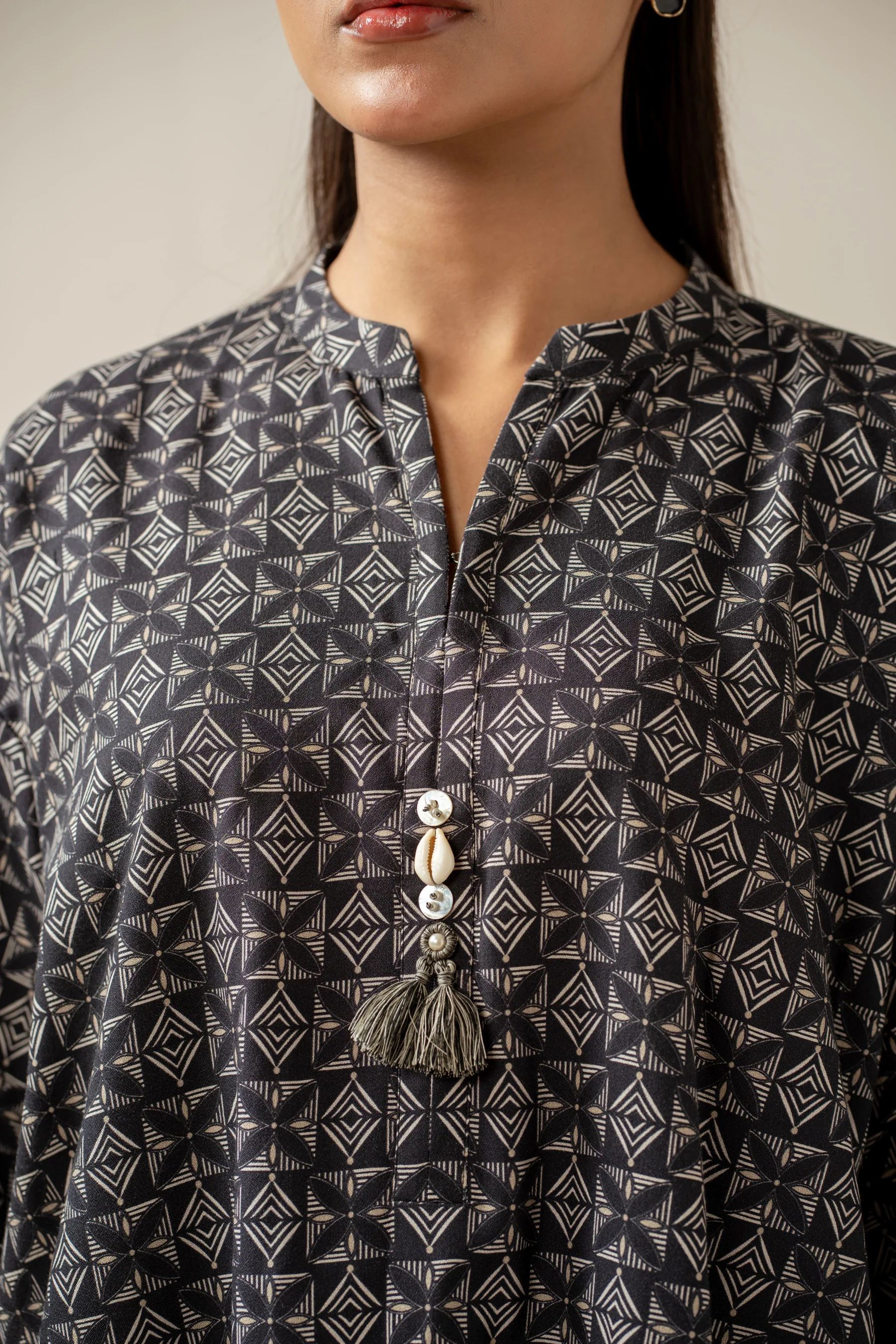 STITCHED PRINTED SHIRT BOTTOM - Image 2