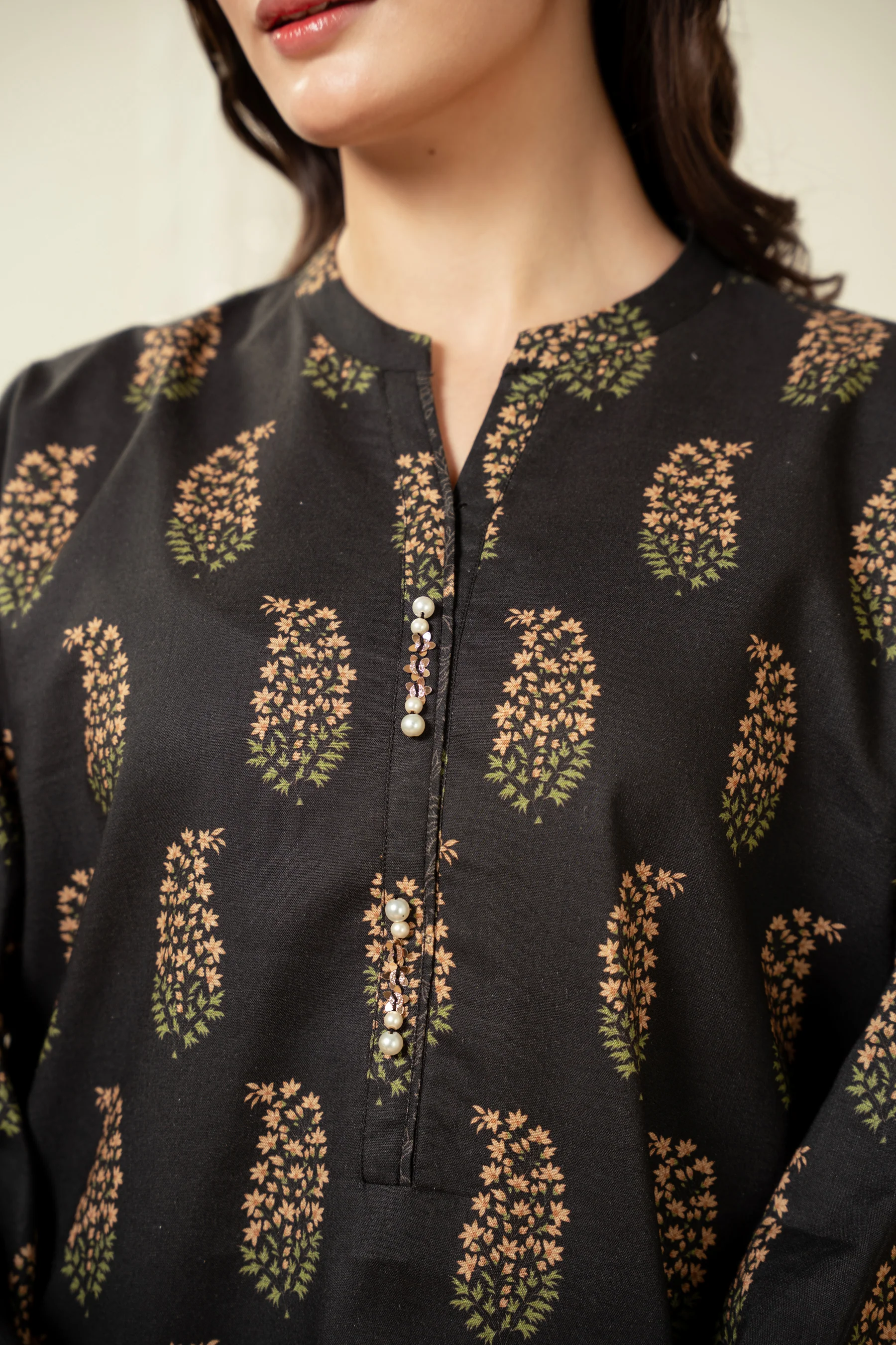 STITCHED EMBROIDERED SHIRT BOTTOM - Image 2
