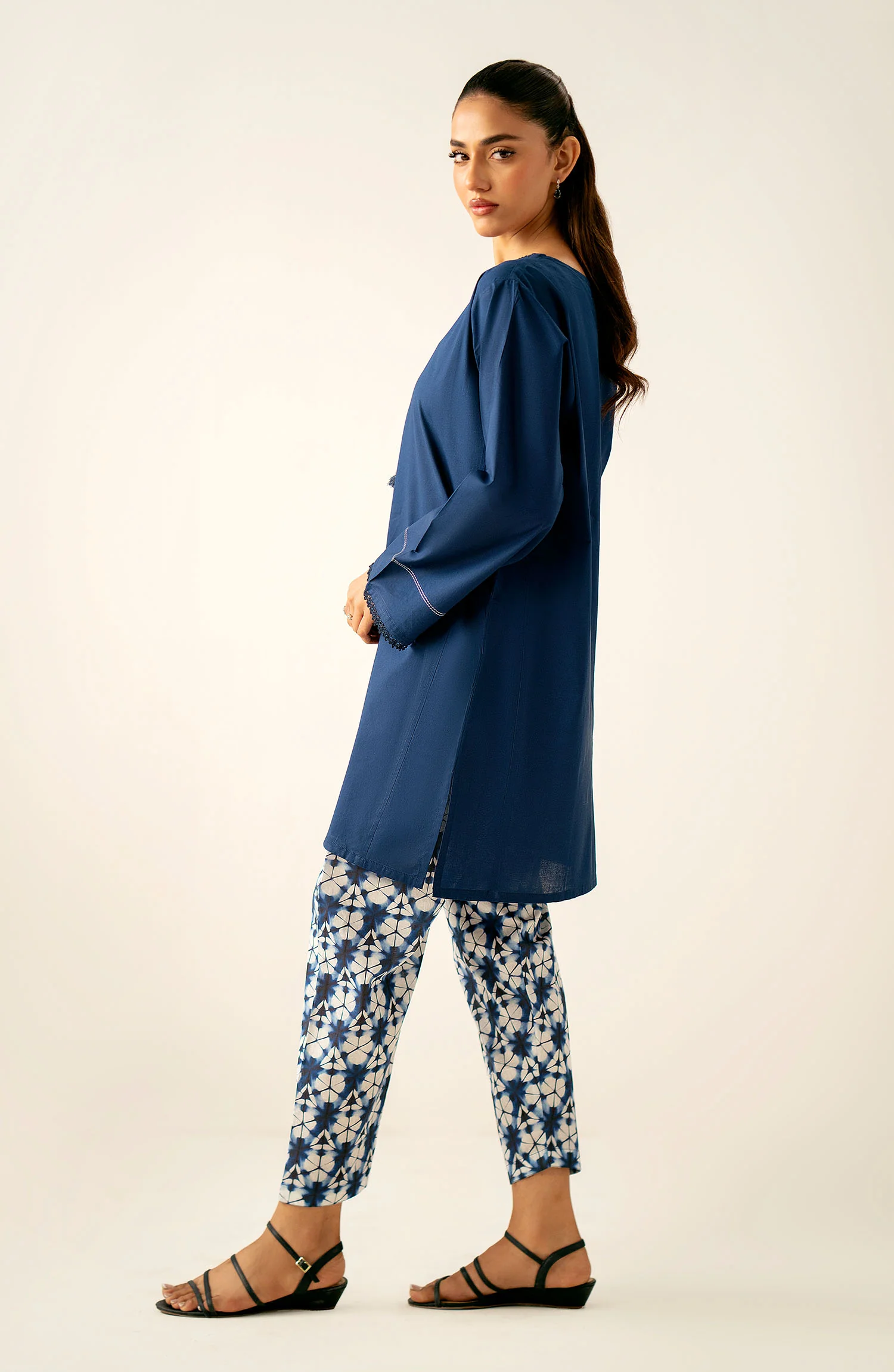 Stitched 2 Piece Stylized Cambric Suit - Image 3