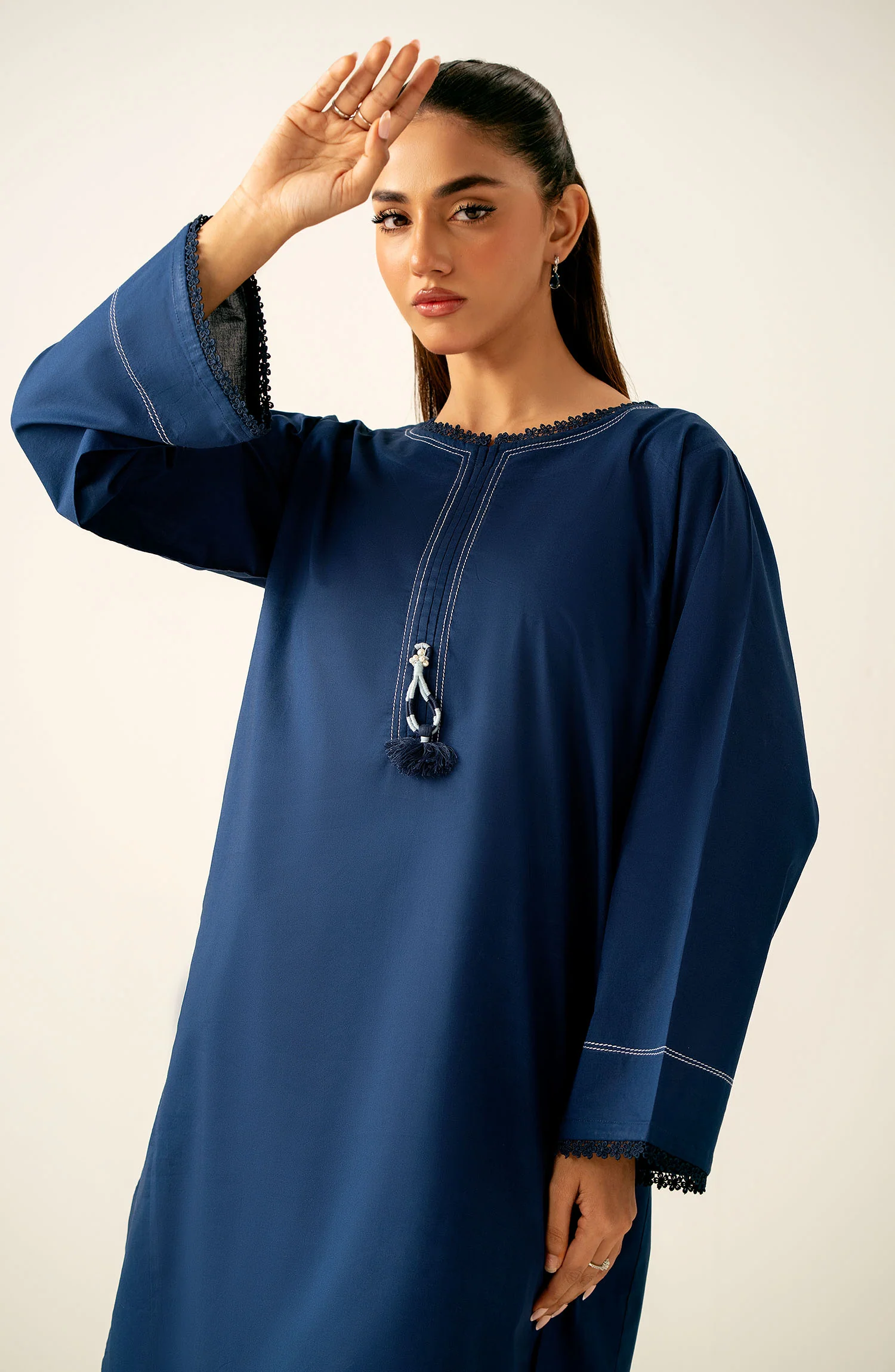 Stitched 2 Piece Stylized Cambric Suit - Image 6