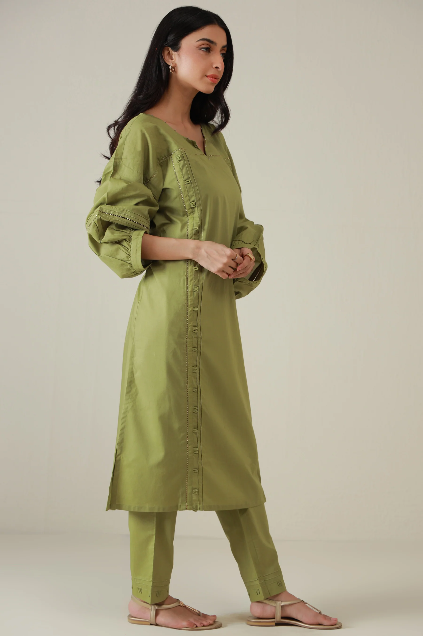 Stitched 2 Piece Stylized Cambric Suit - Image 4