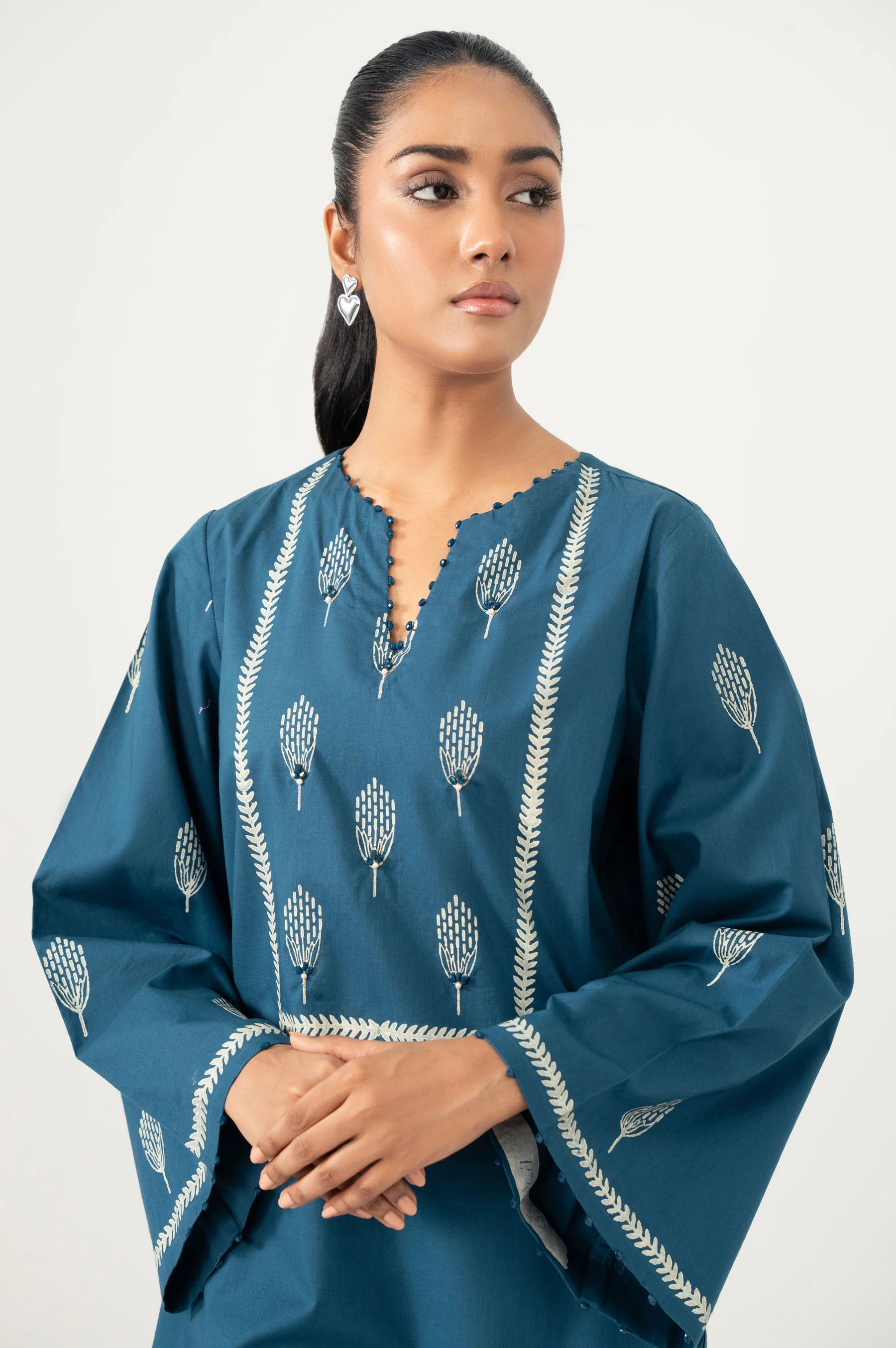 Stitched 2 Piece Stylized Cambric Suit - Image 2