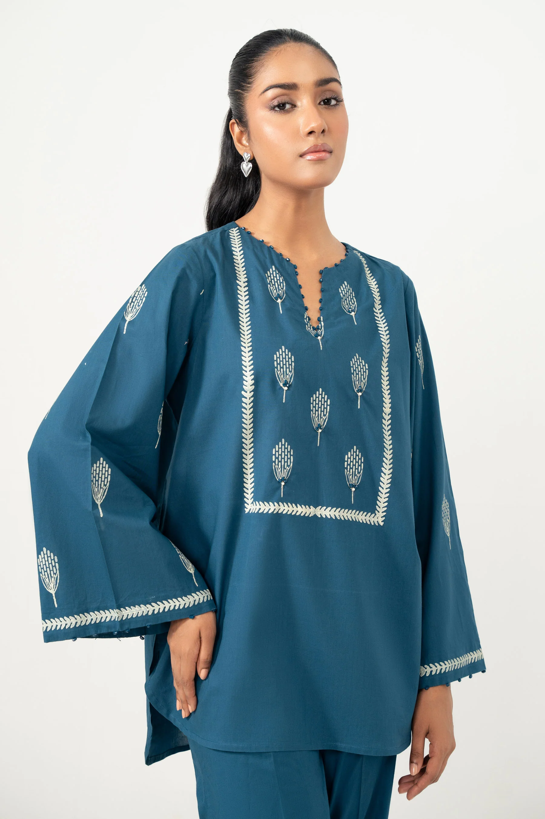 Stitched 2 Piece Stylized Cambric Suit - Image 3