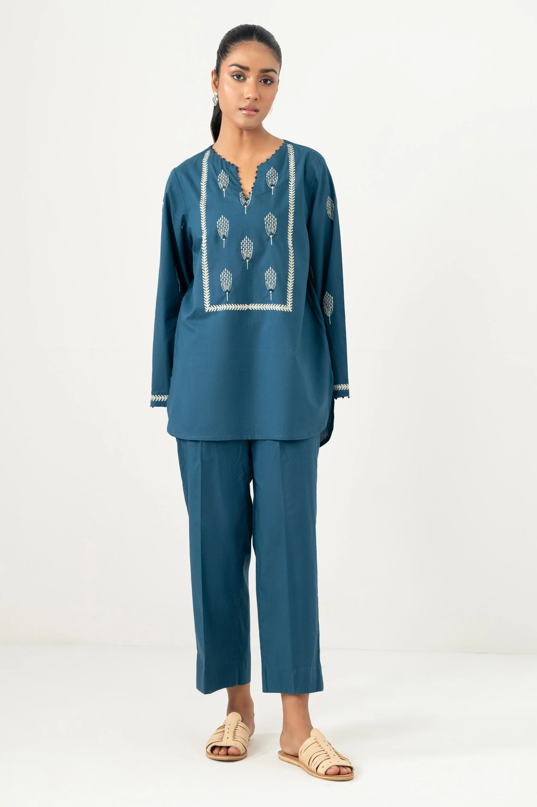 Stitched 2 Piece Stylized Cambric Suit - Image 6