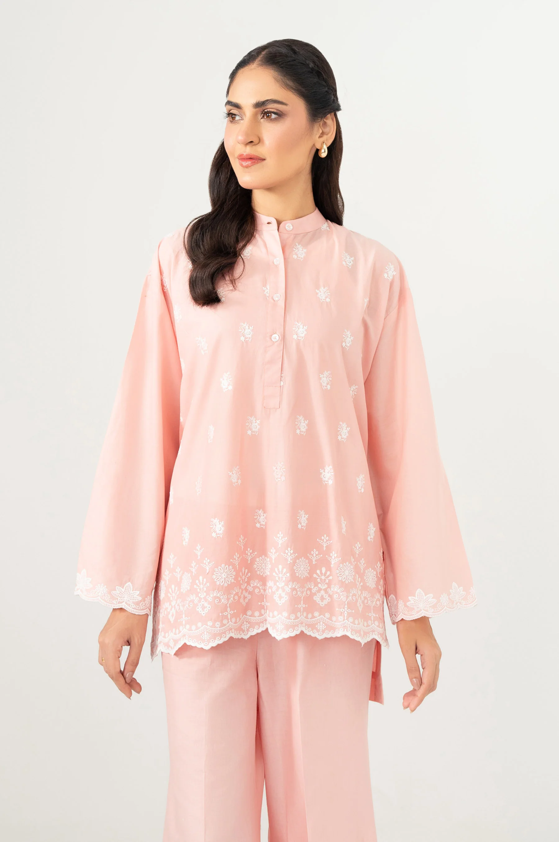 Stitched 2 Piece Stylized Chikankari Suit - Image 6