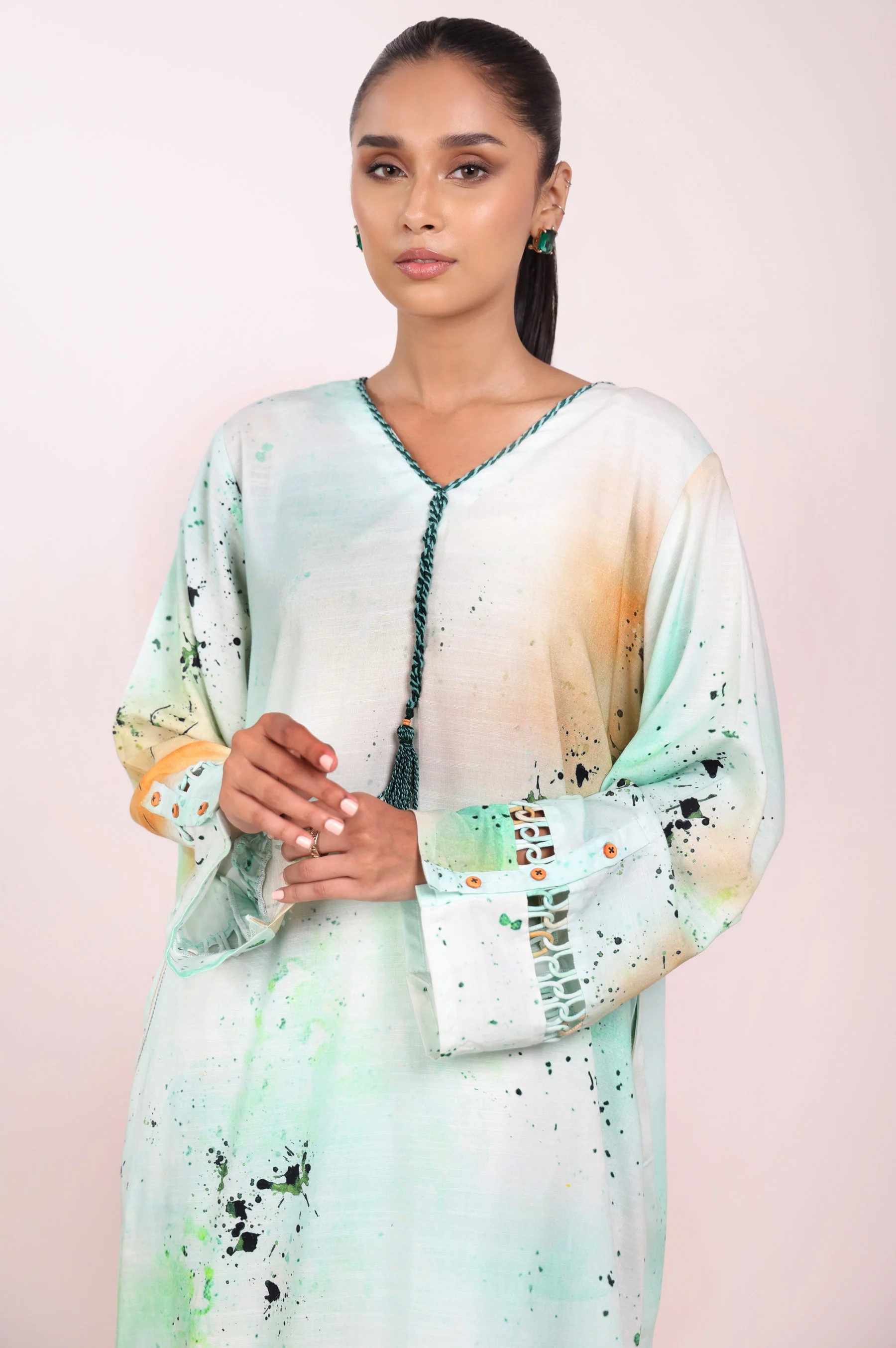 Stitched 2 Piece Stylized Dull Raw Silk Suit - Image 6