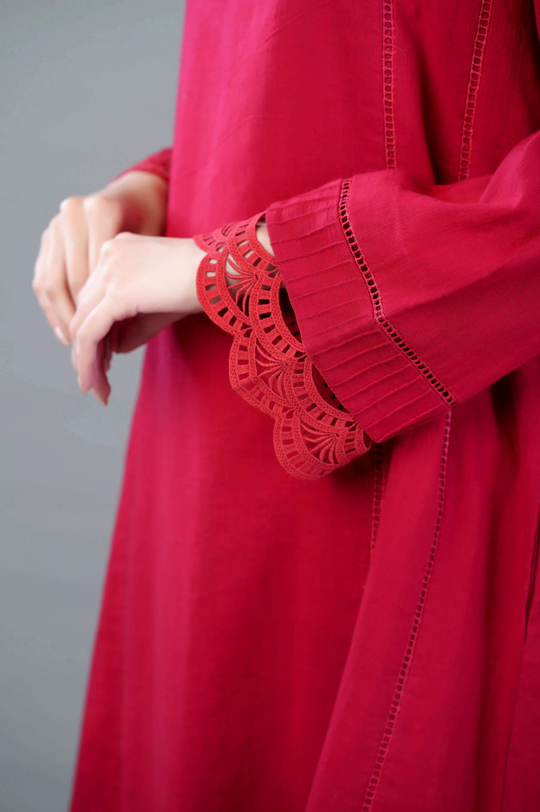 Stitched 2 Piece Stylized Khaddar Suit - Image 3