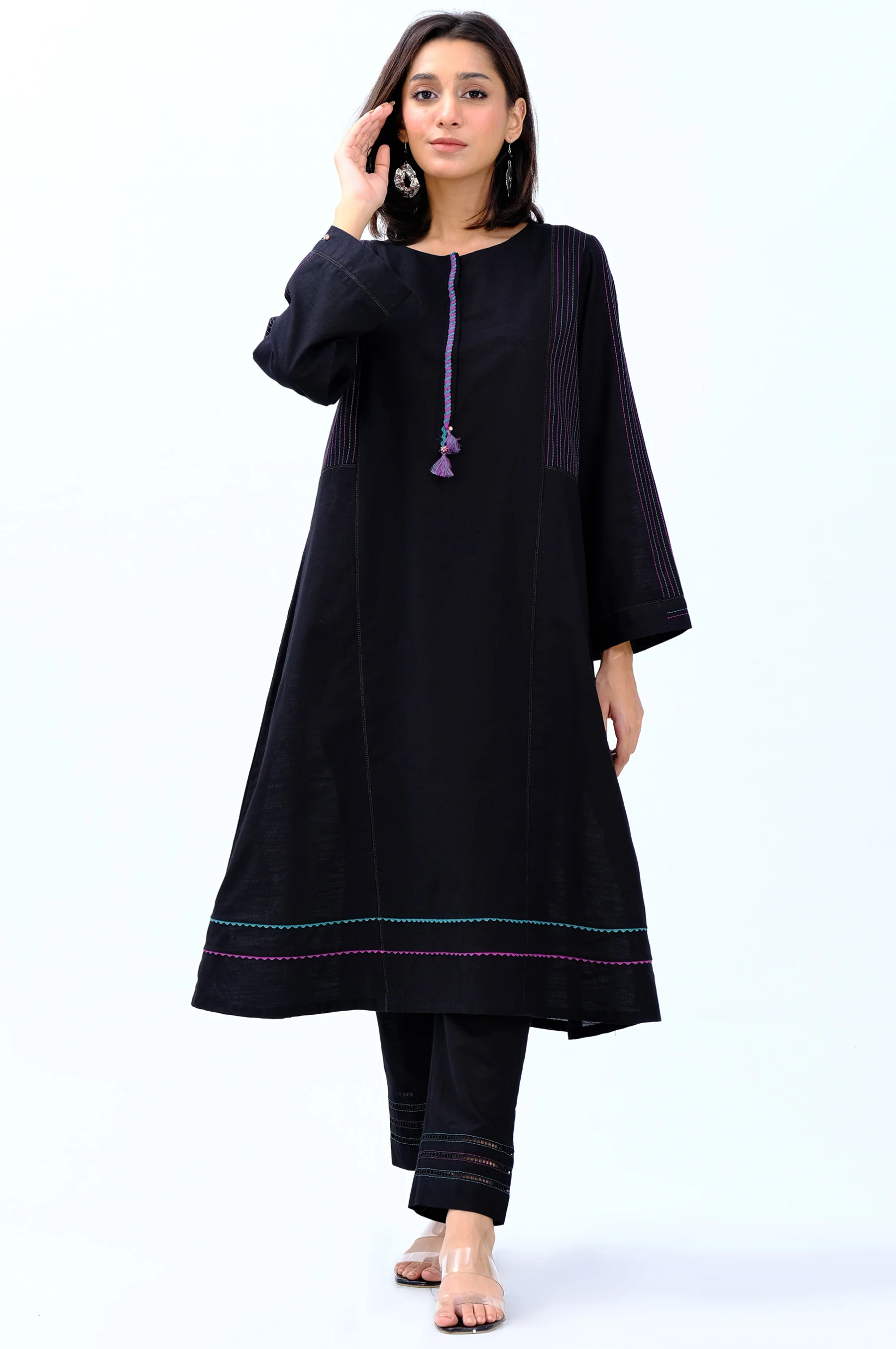 Stitched 2 Piece Stylized Khaddar Suit