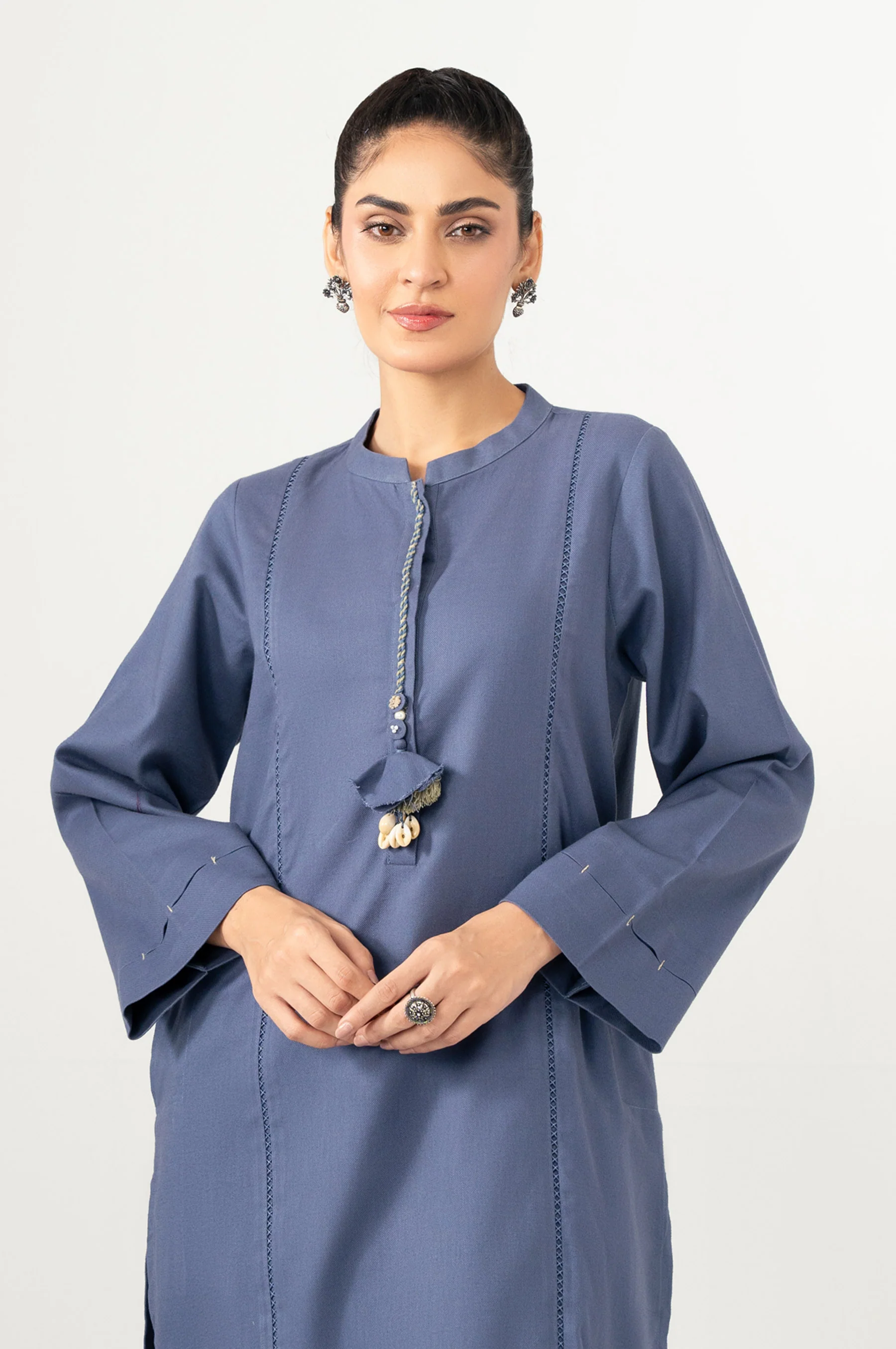 STITCHED STYLIZED SHIRT BOTTOM