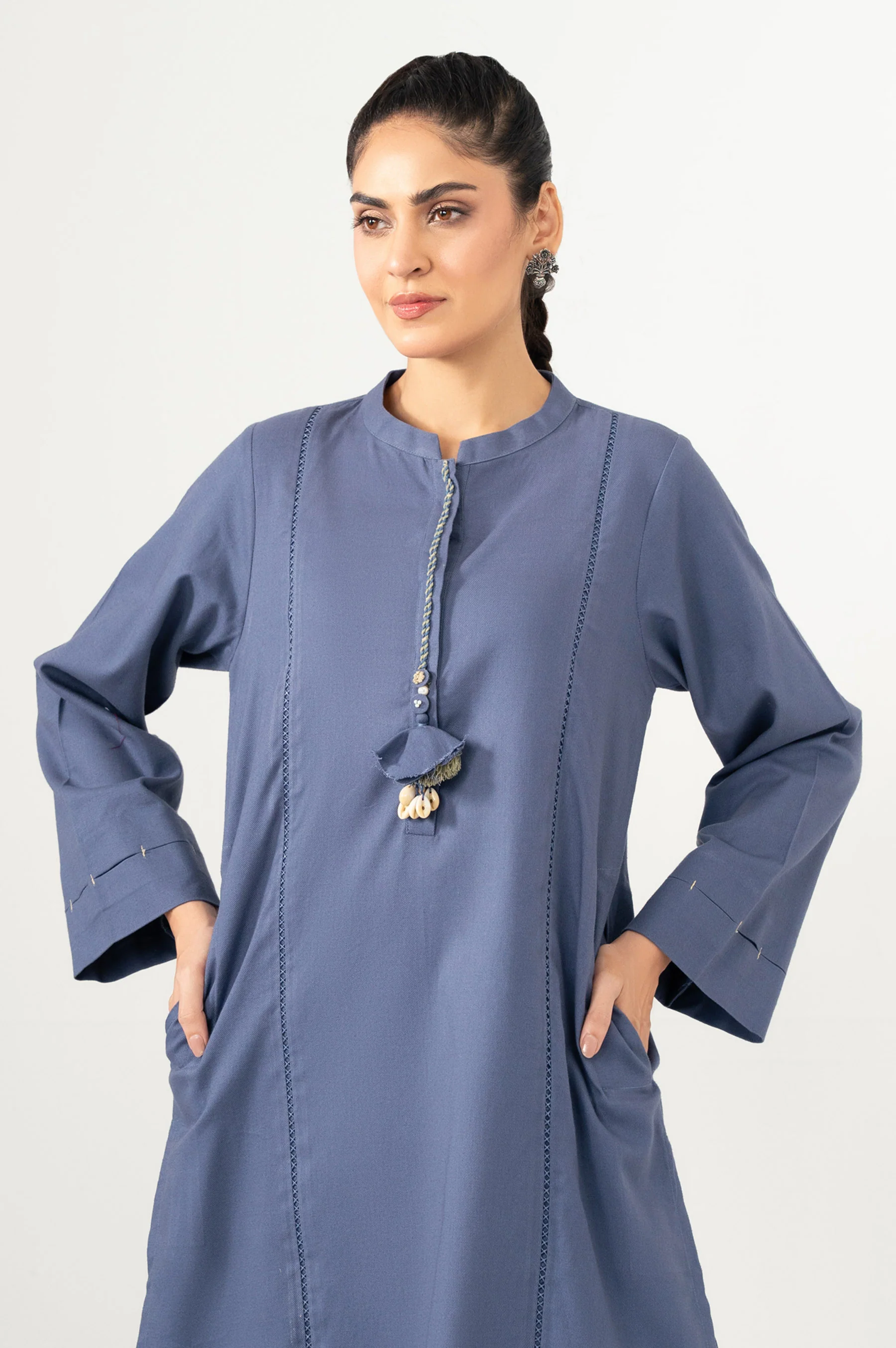 STITCHED STYLIZED SHIRT BOTTOM - Image 2