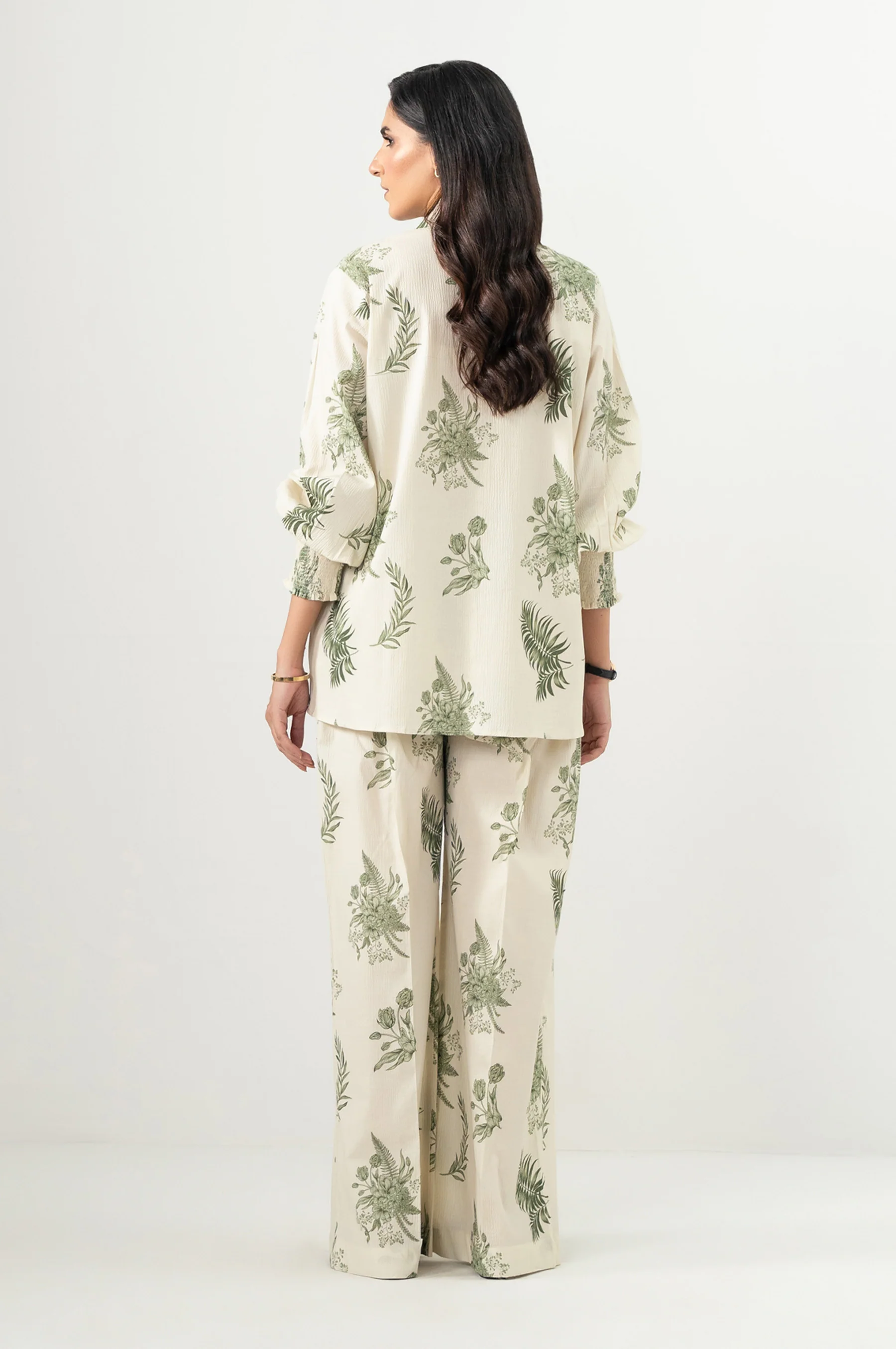 Stitched 2 Piece Stylized Ripple Crinkle Co-Ord Set - Image 4