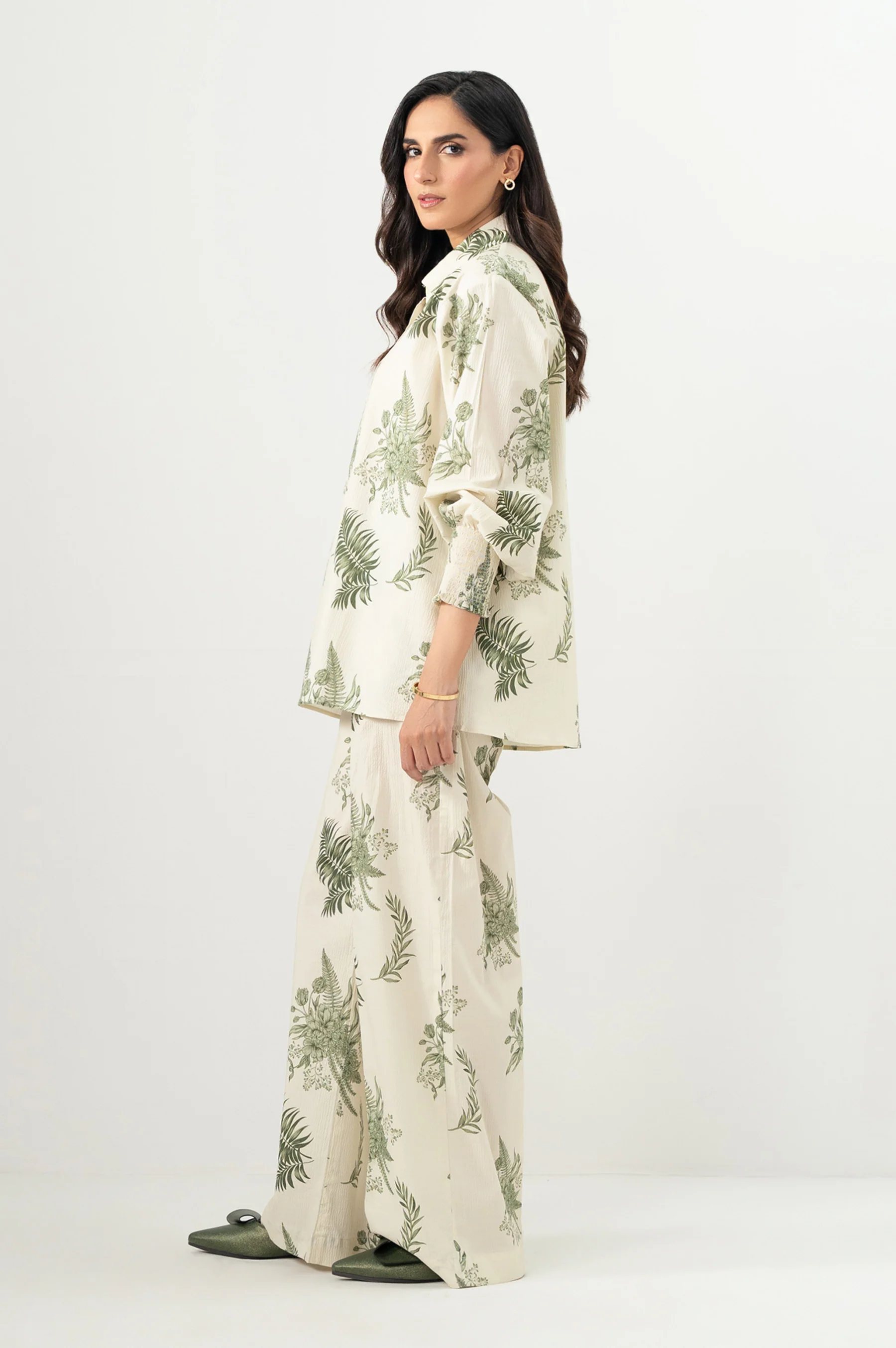 Stitched 2 Piece Stylized Ripple Crinkle Co-Ord Set - Image 5
