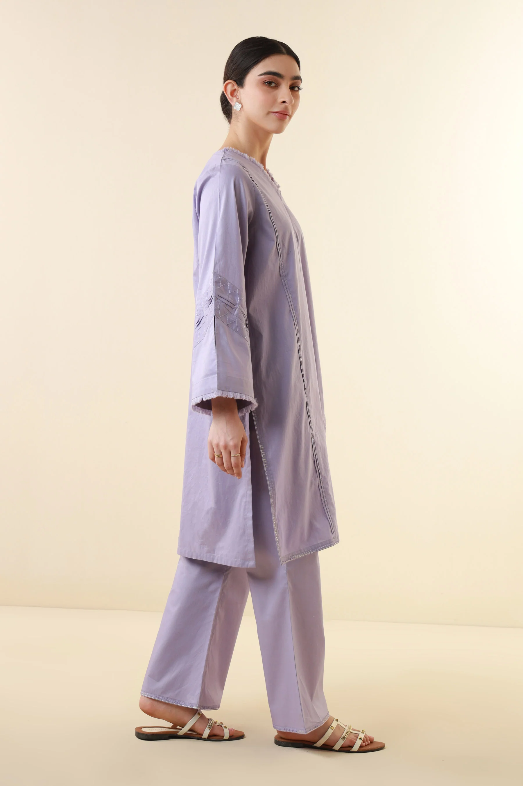 Stitched 2 Piece Stylized Tencel Suit - Image 4