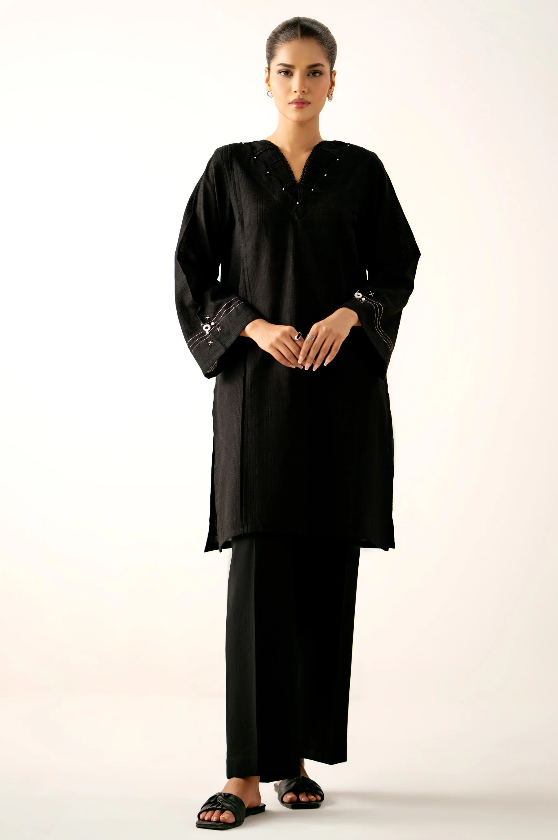 Stitched 2 Piece Stylized Cambric Suit