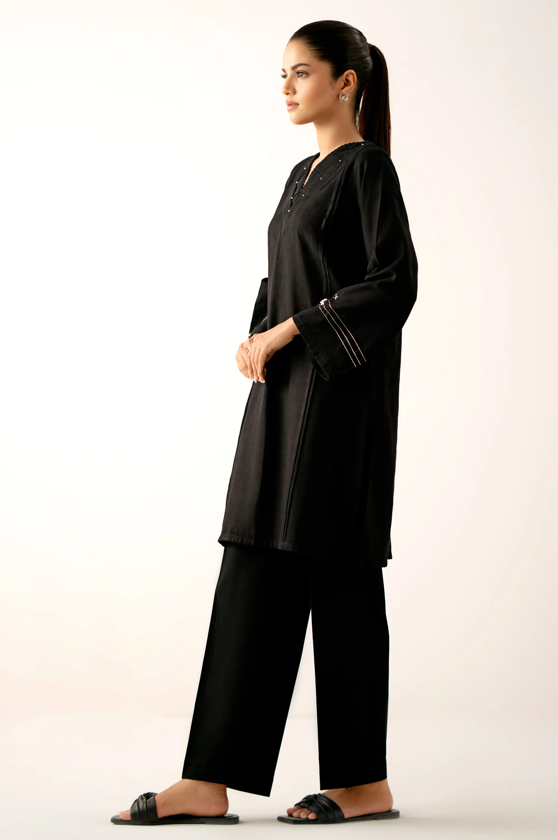 Stitched 2 Piece Stylized Cambric Suit - Image 6