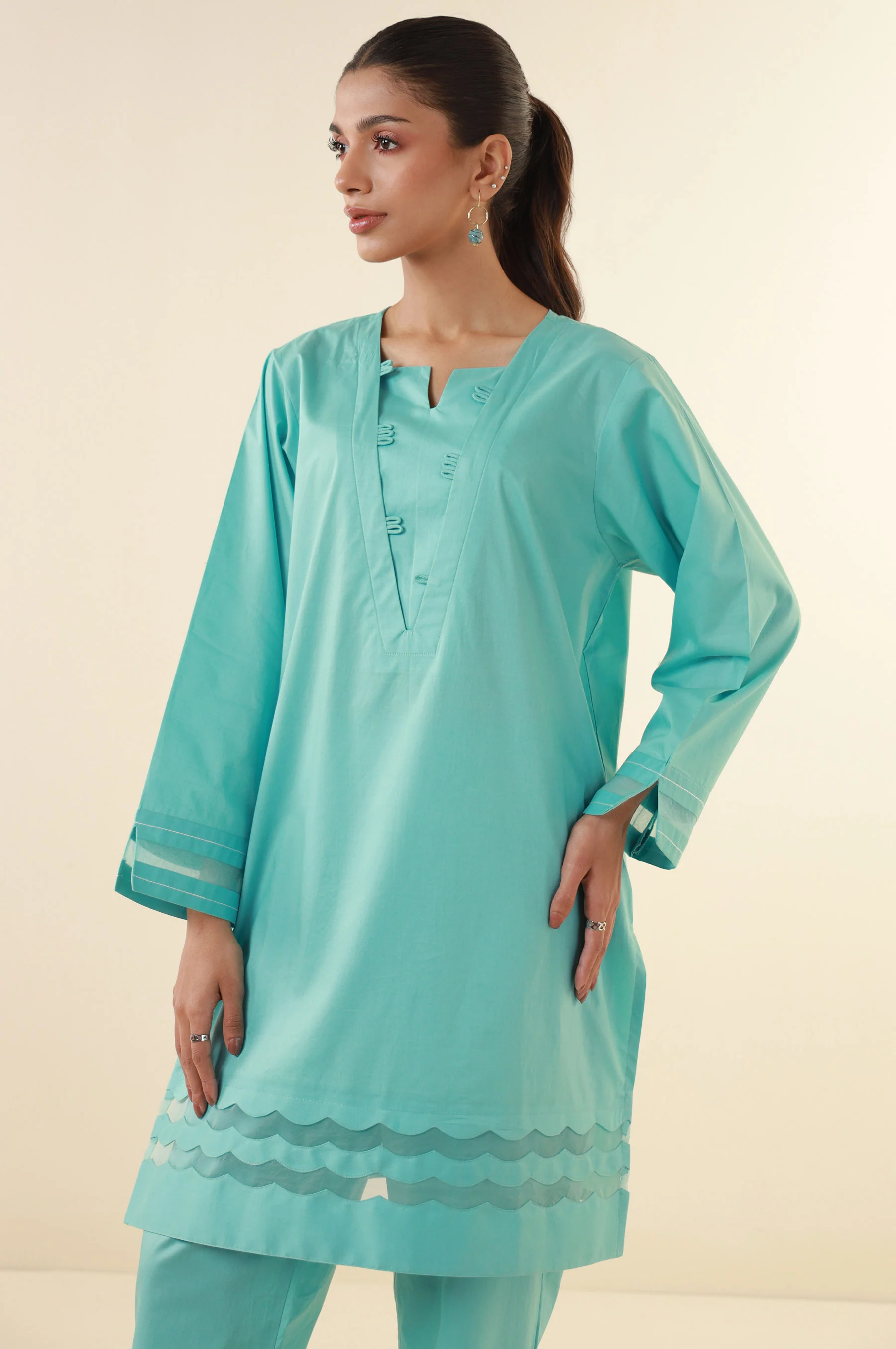 Stitched 2 Piece Stylized Tencel Suit - Image 6