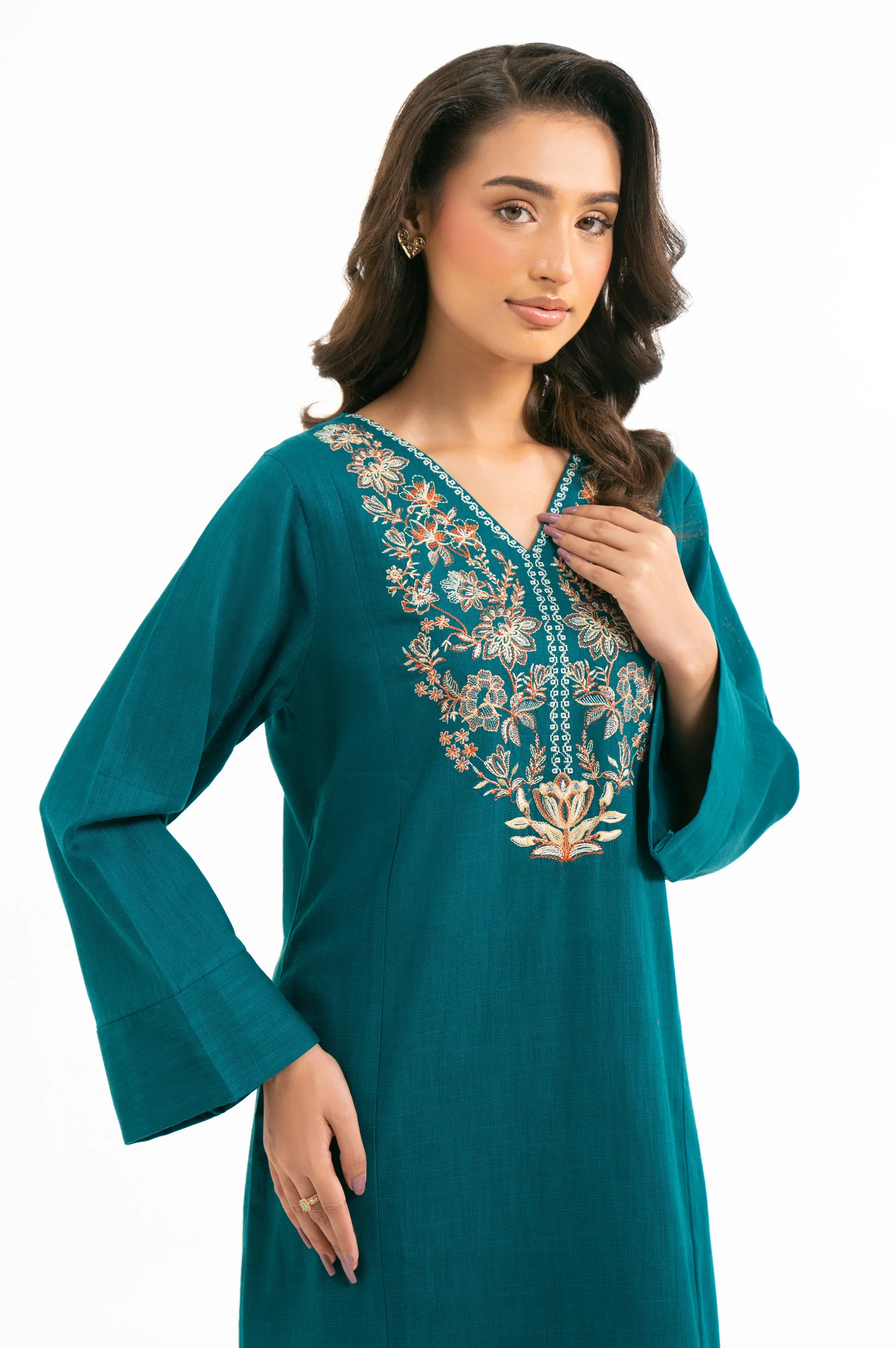 STITCHED EMBROIDERED SHIRT BOTTOM - Image 6
