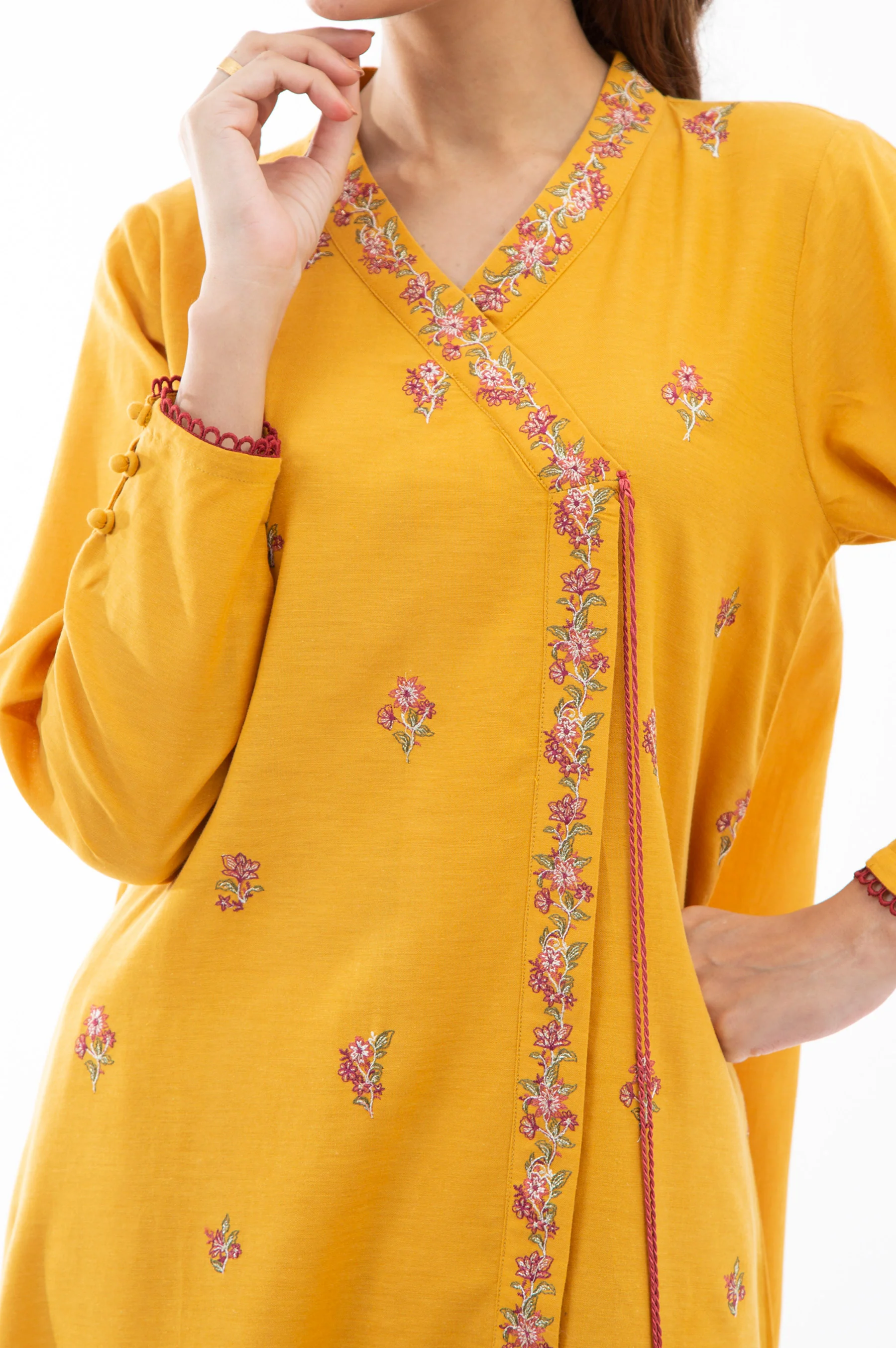 EMBROIDERED CAMBRIC STITCHED SHIRT BOTTOM - Image 2