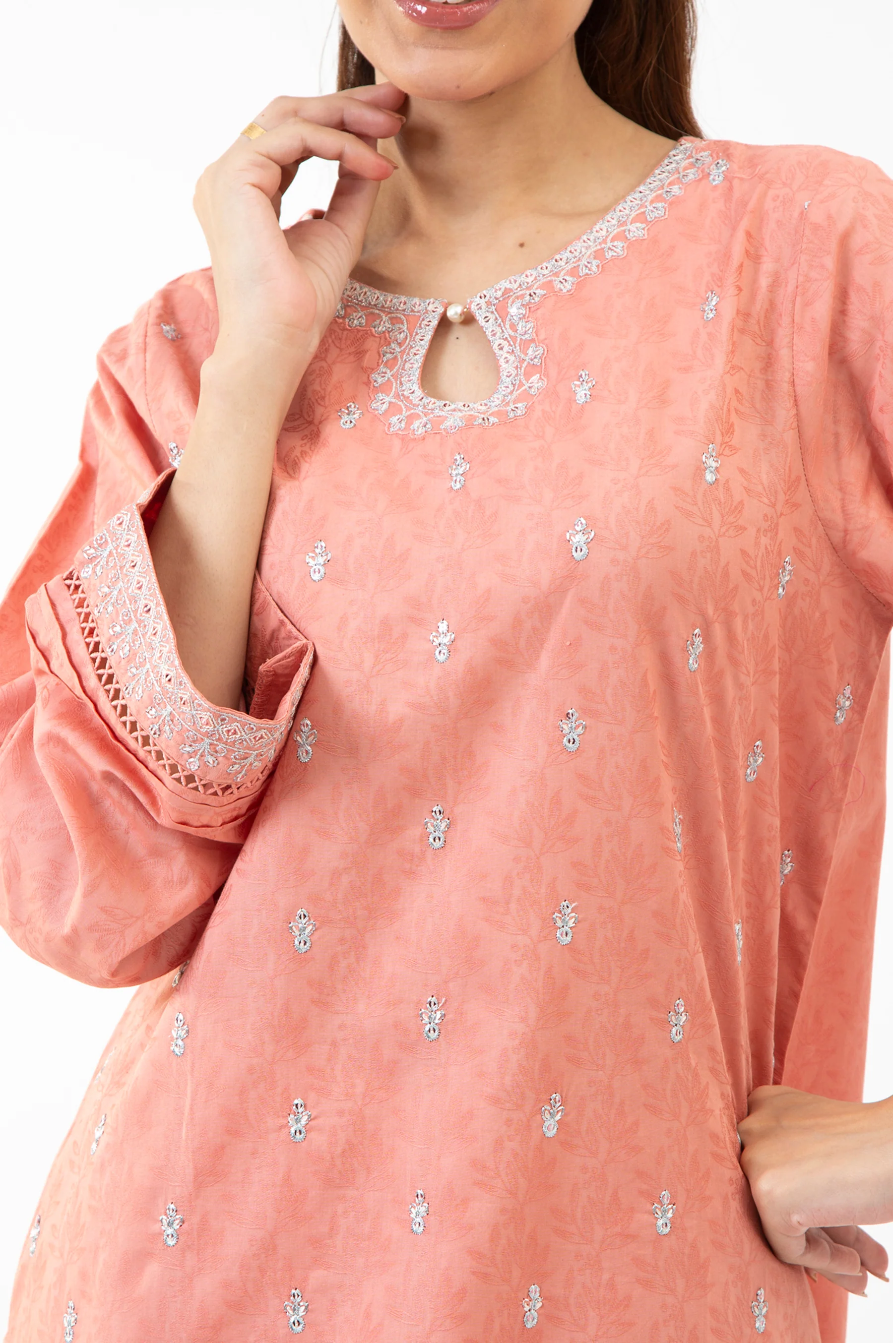 STITCHED EMBROIDERED SHIRT BOTTOM - Image 2