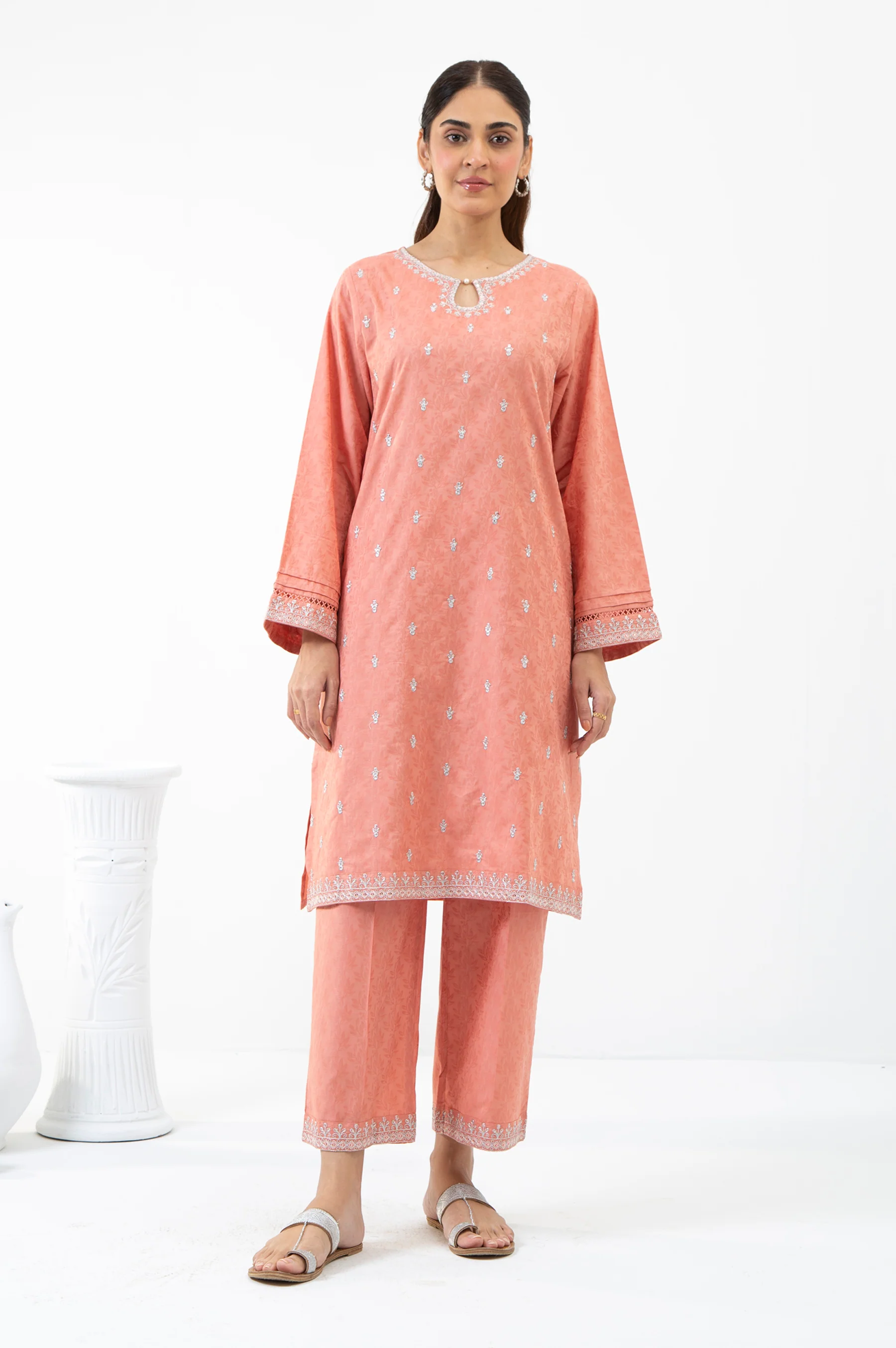 STITCHED EMBROIDERED SHIRT BOTTOM - Image 3